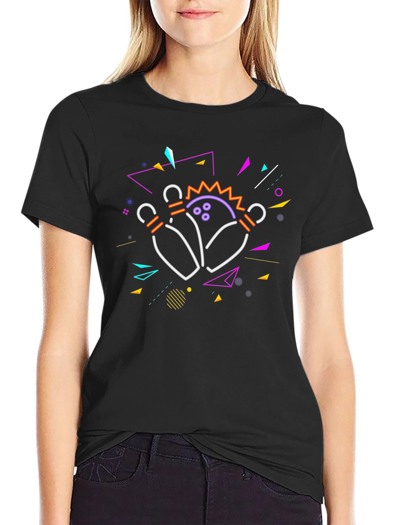 Retro Bowling Strike T-Shirt - Black