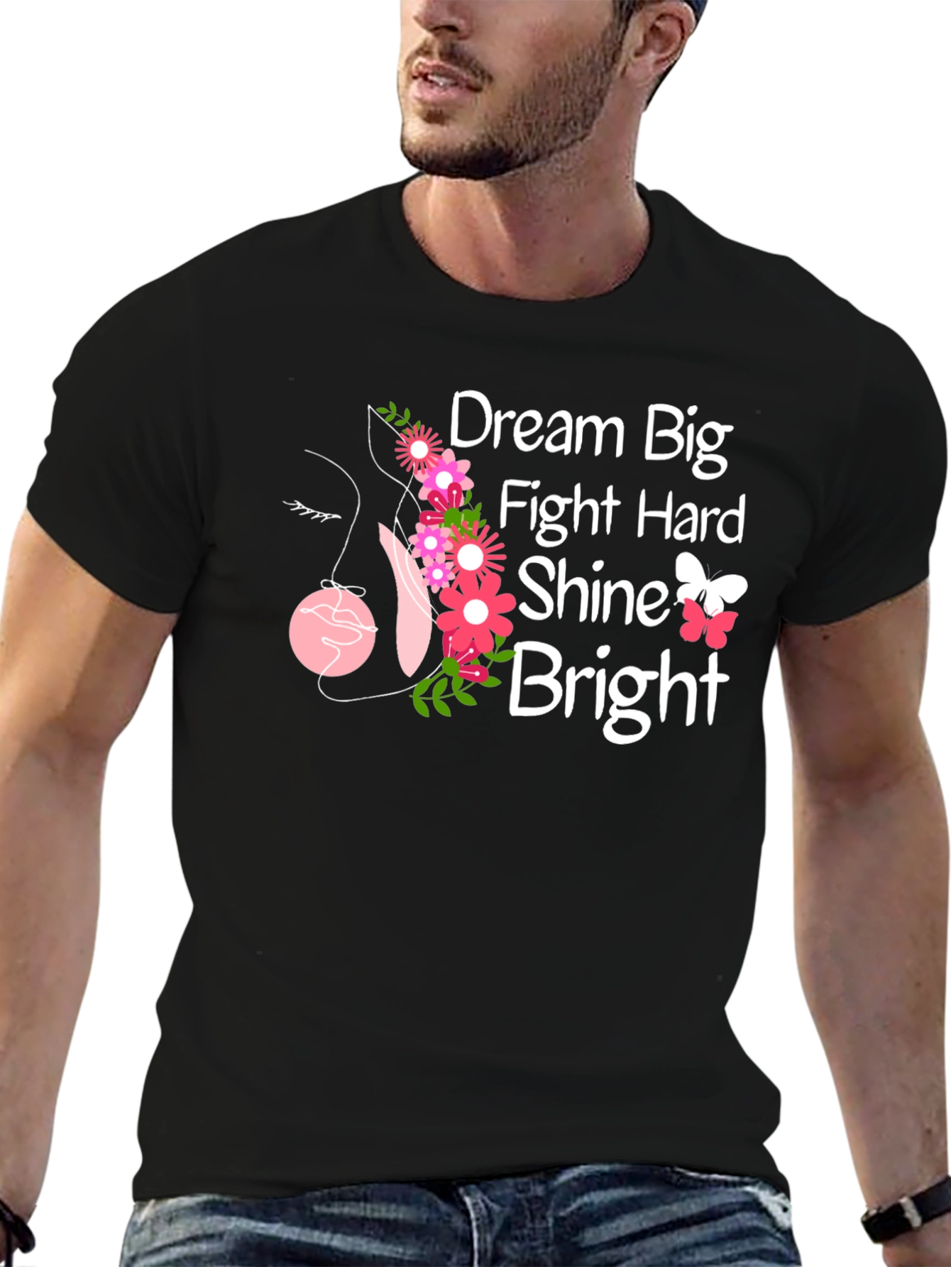 Dream Big T-Shirt - Floral Inspirational Tee