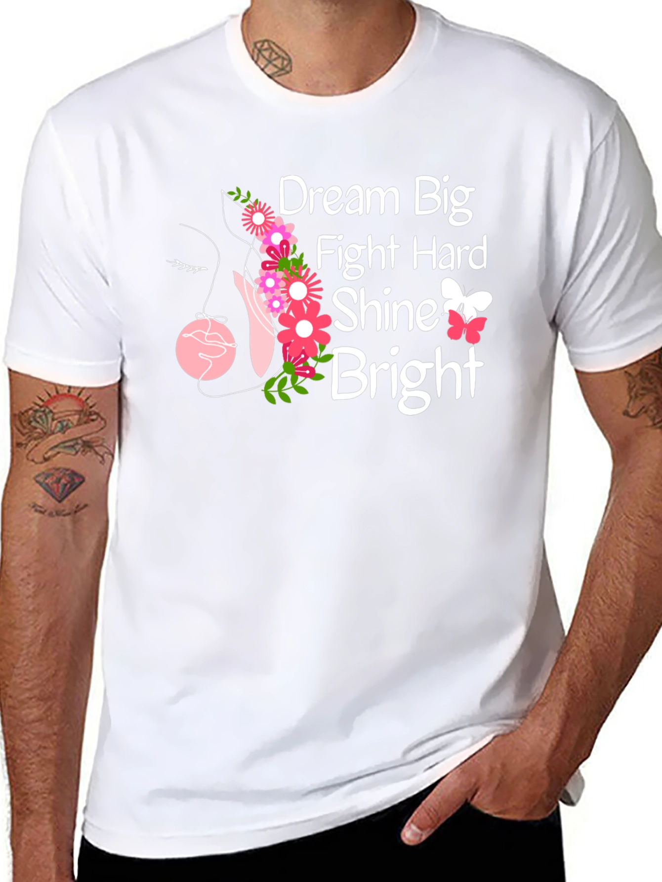 Dream Big T-Shirt - Floral Inspirational Tee