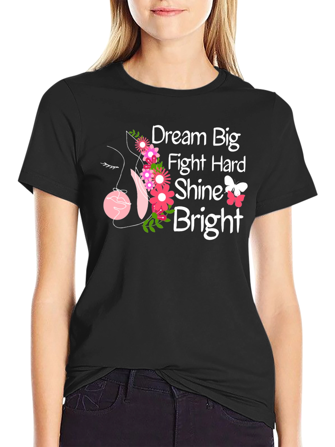 Dream Big T-Shirt - Floral Inspirational Tee