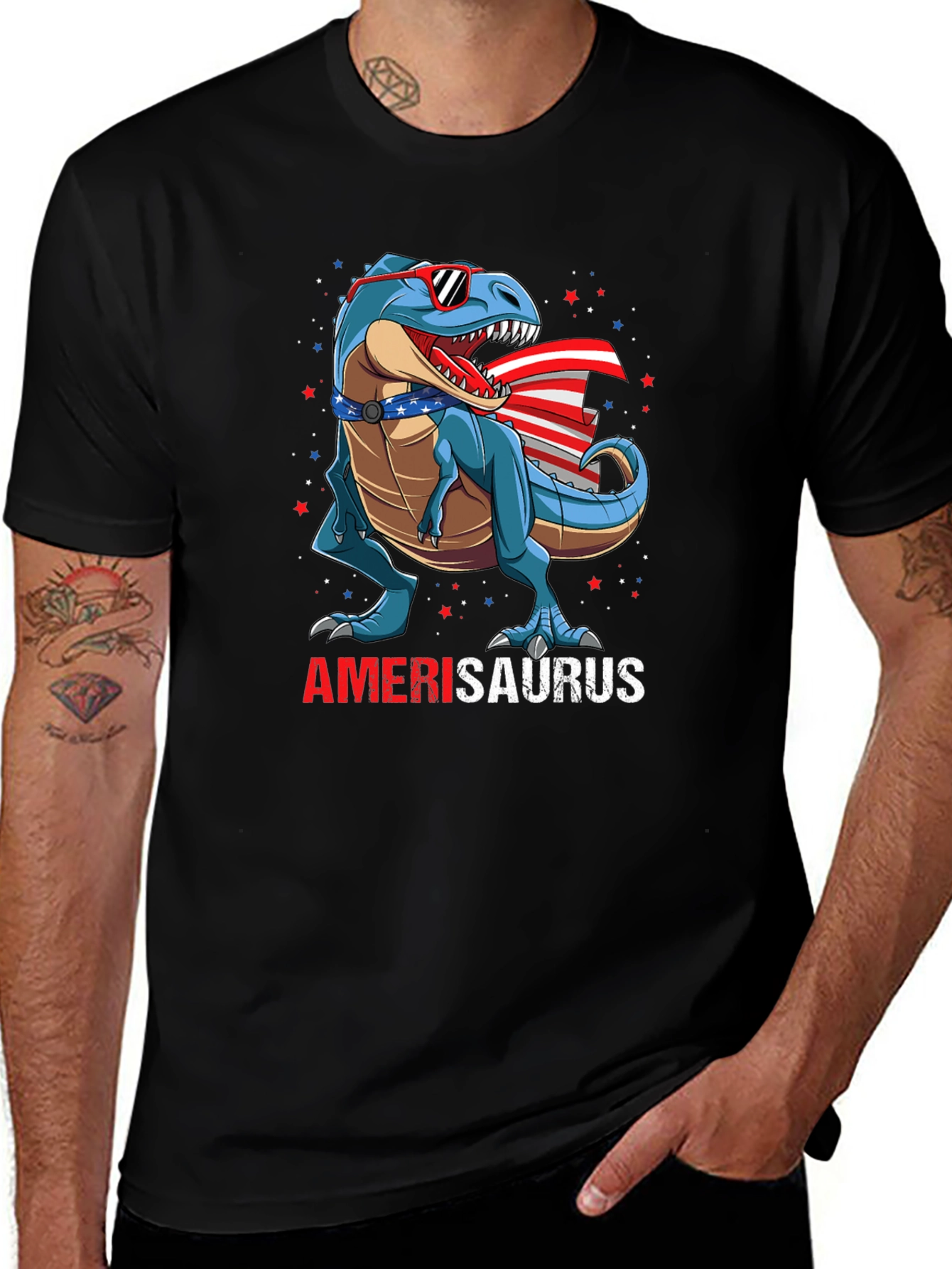 Amerisaurus T-Rex Patriotic 4th of July T-Shirt