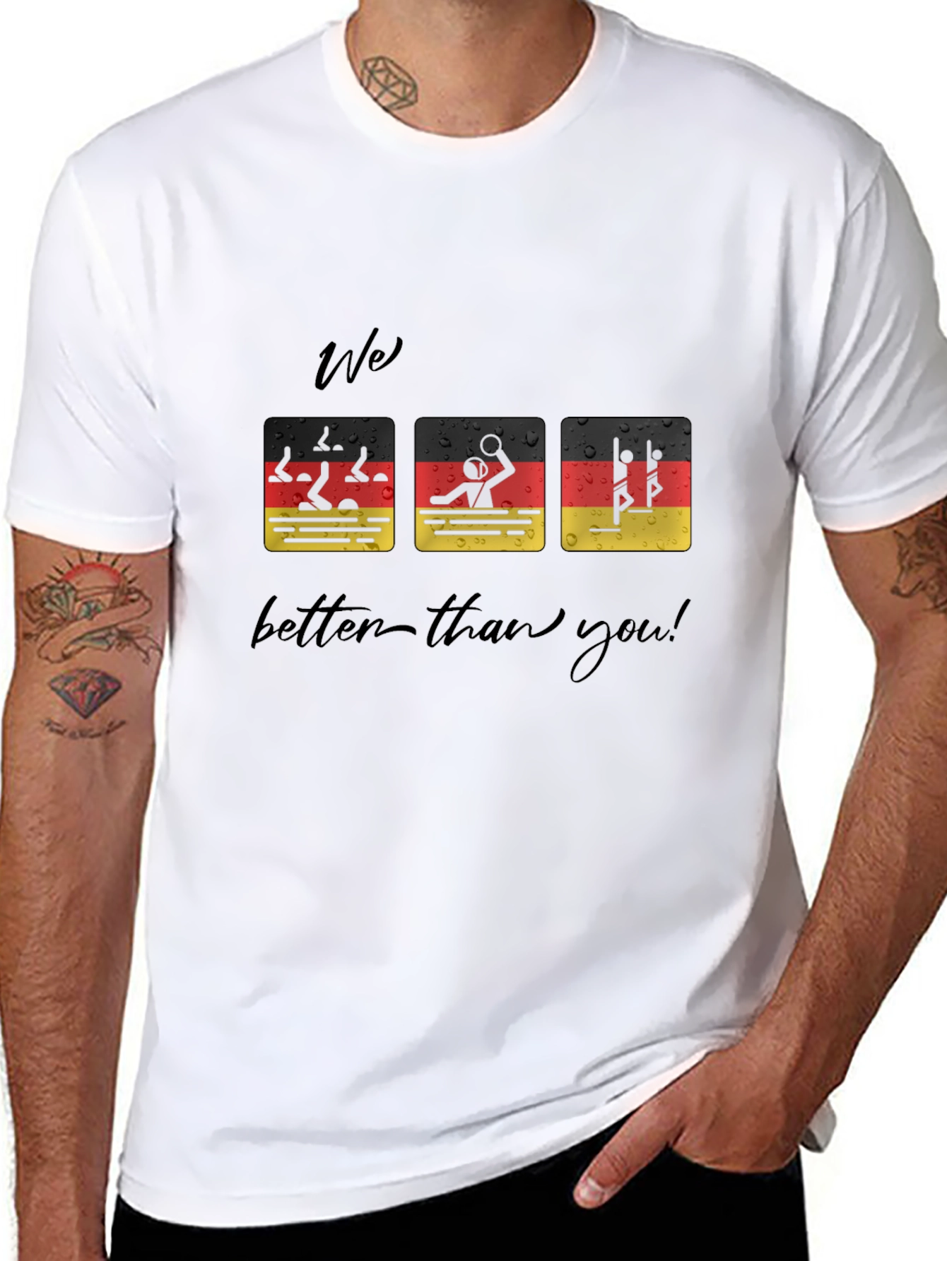 Funny German Flag Swimmer T-Shirt