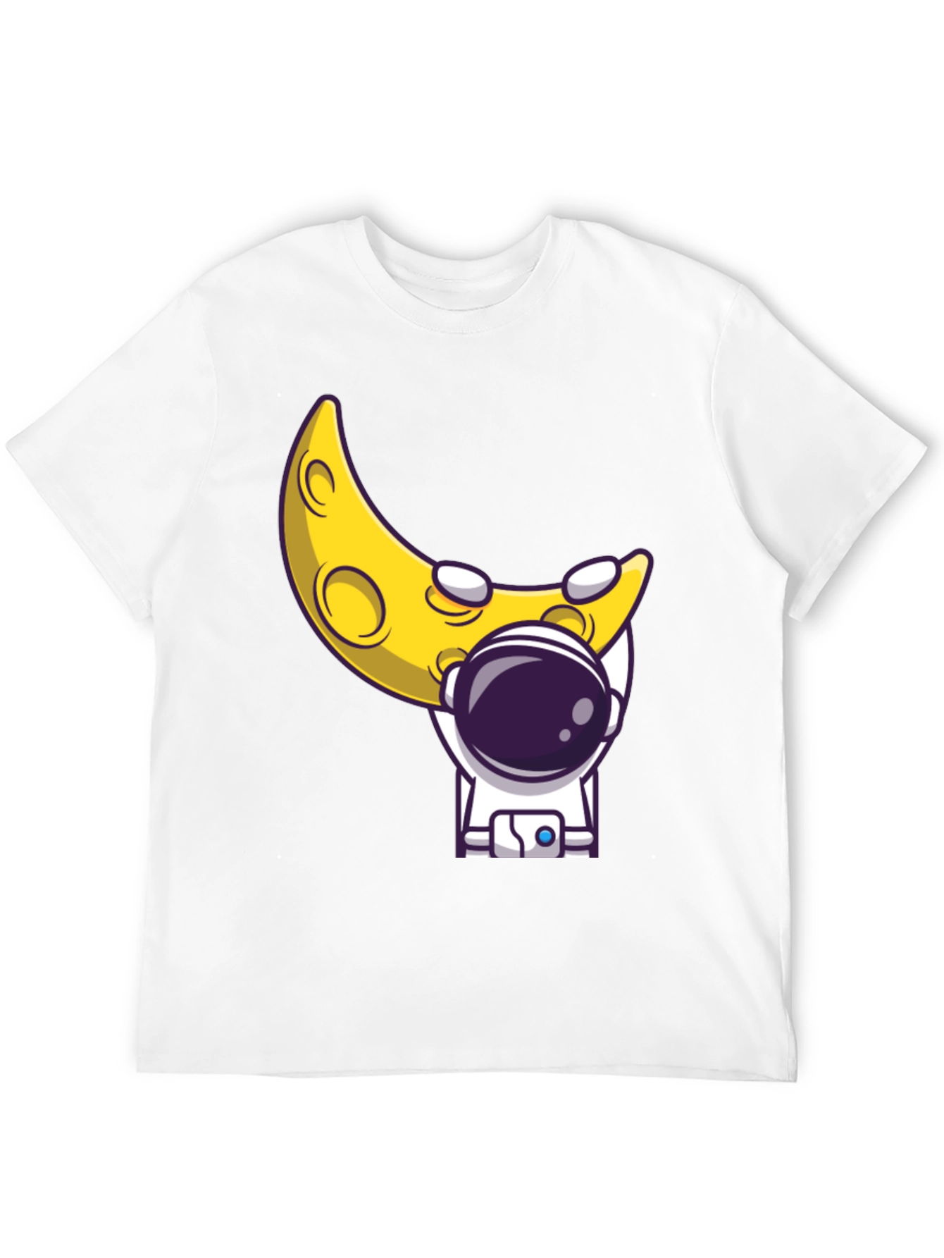 Astronaut Moon T-Shirt -  Black Cotton Tee