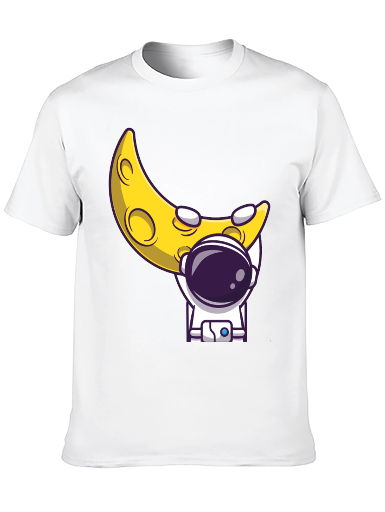 Astronaut Moon T-Shirt -  Black Cotton Tee