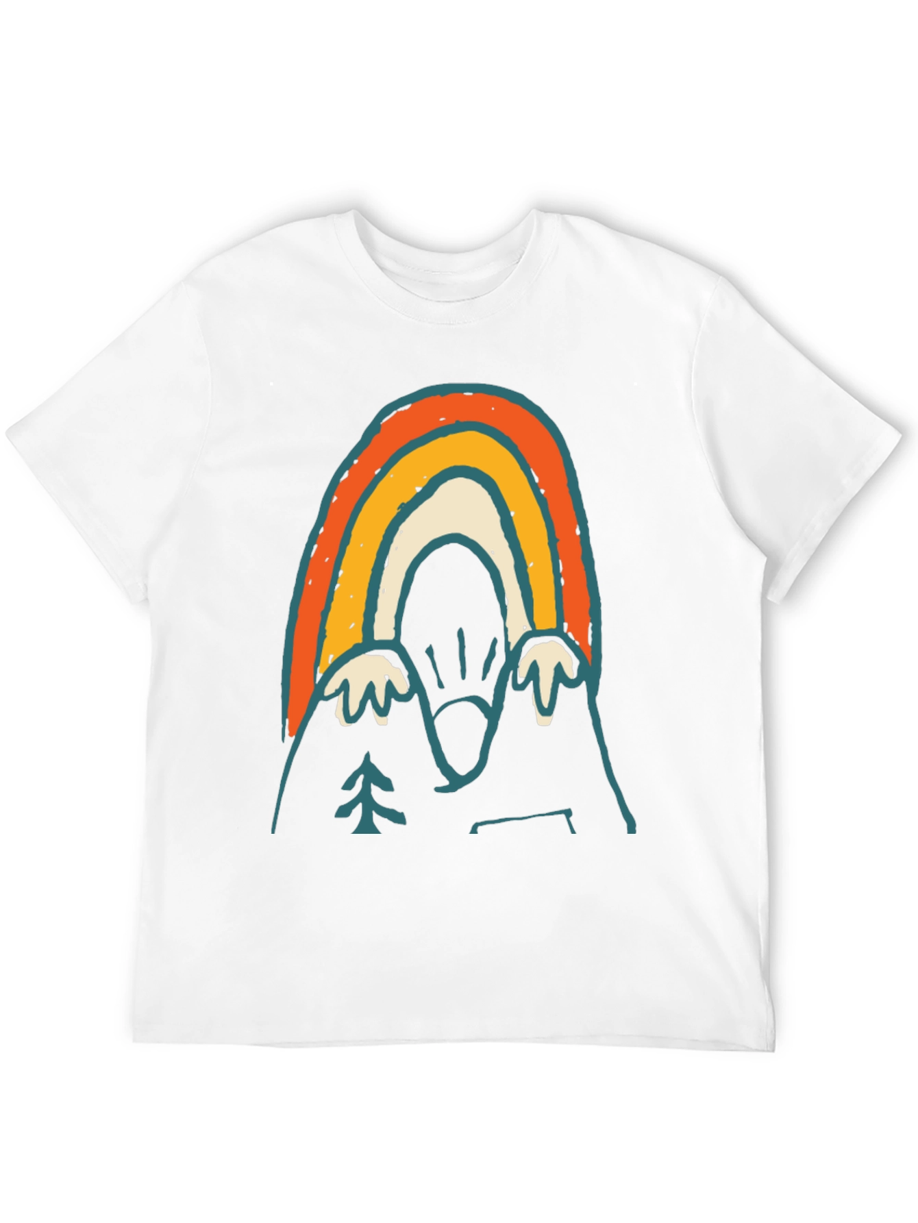 Retro Mountain Rainbow Graphic Tee - Black