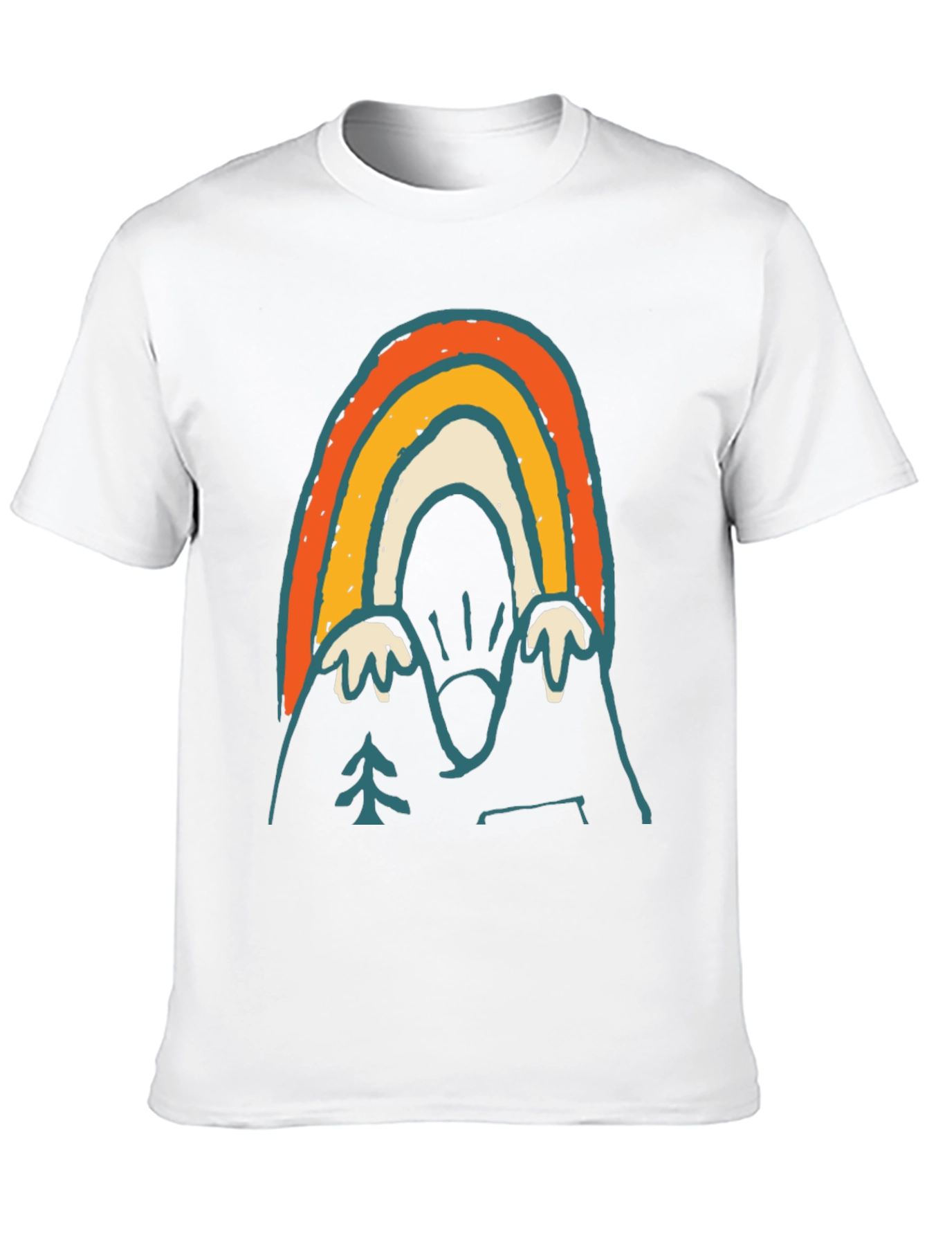Retro Mountain Rainbow Graphic Tee - Black
