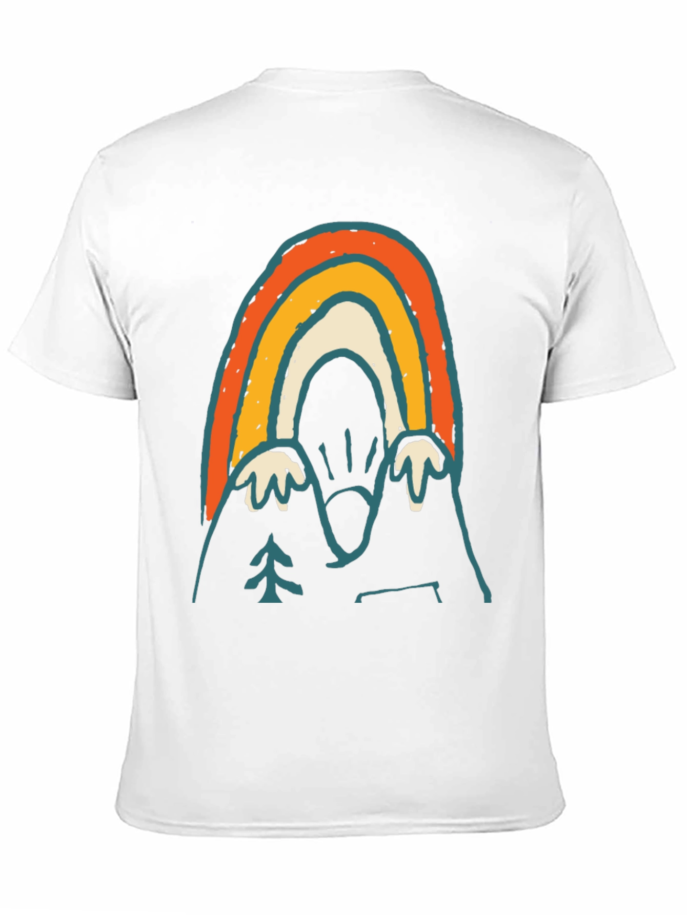 Retro Mountain Rainbow Graphic Tee - Black