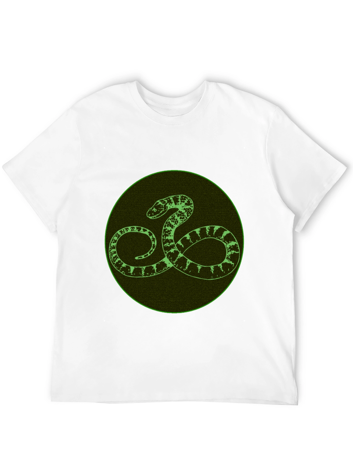 Black T-Shirt with Green Snake Design