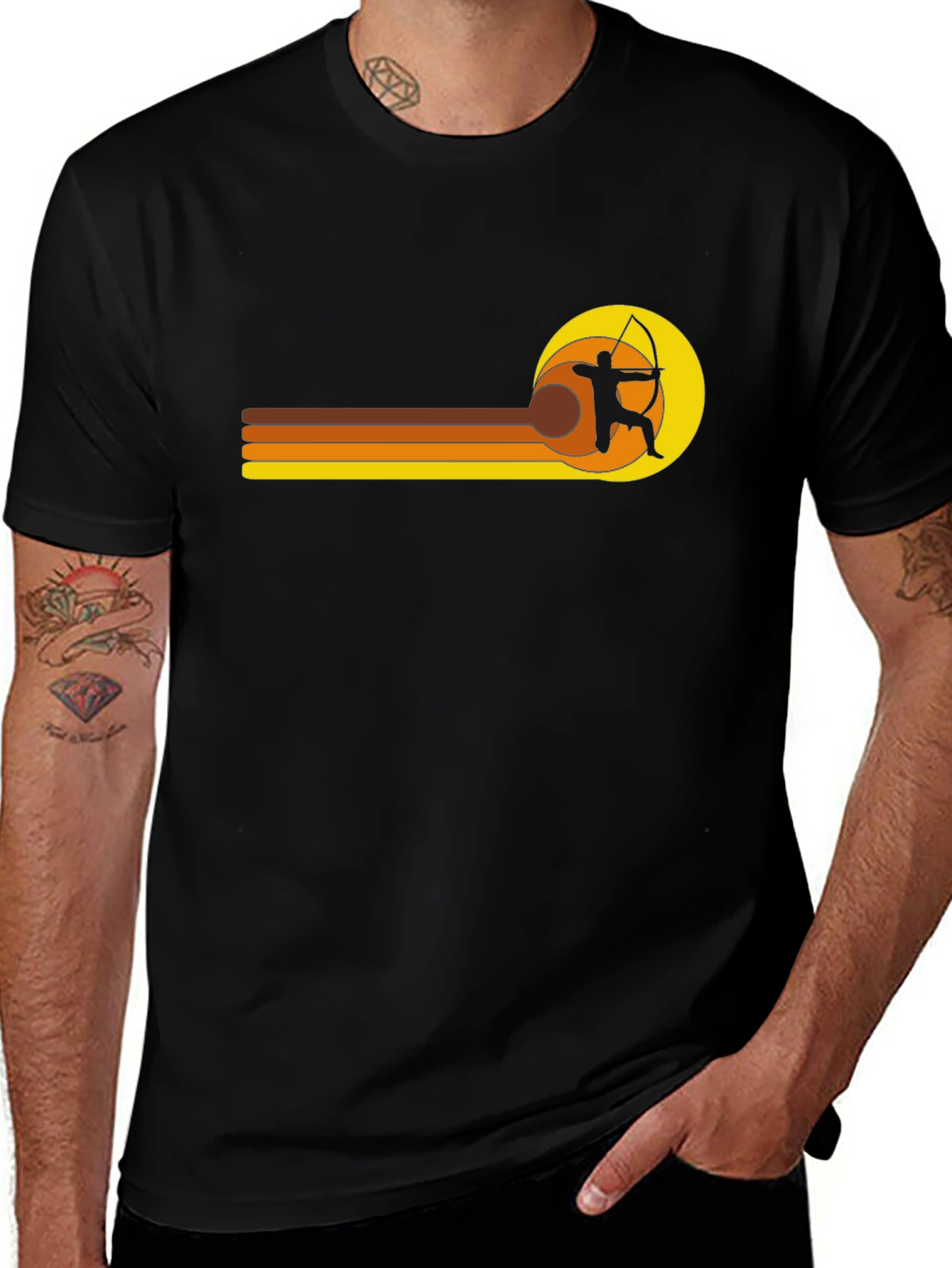 Retro Archer T-Shirt - Black