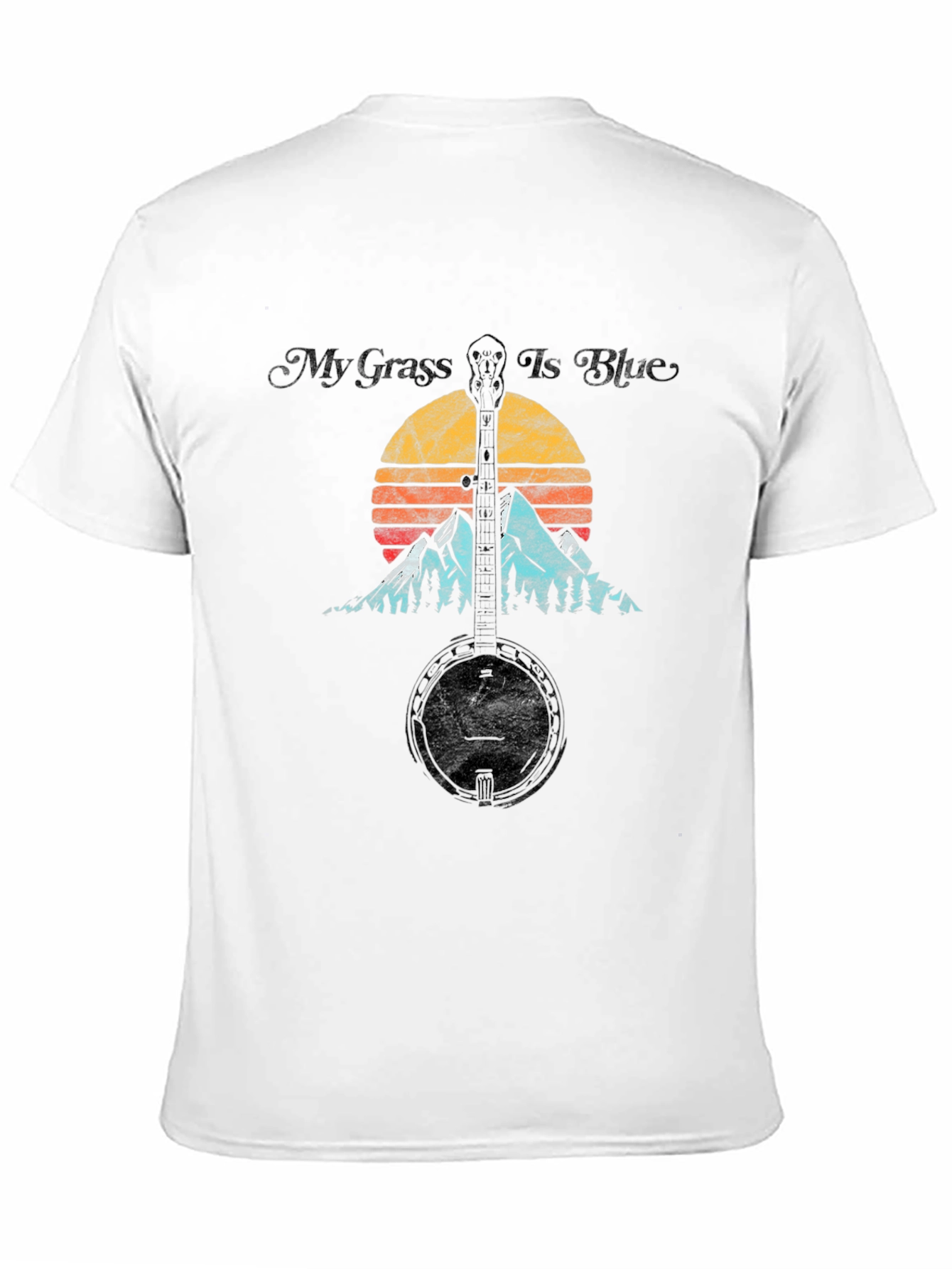My Grass Is Blue Banjo Sunset Graphic Tee