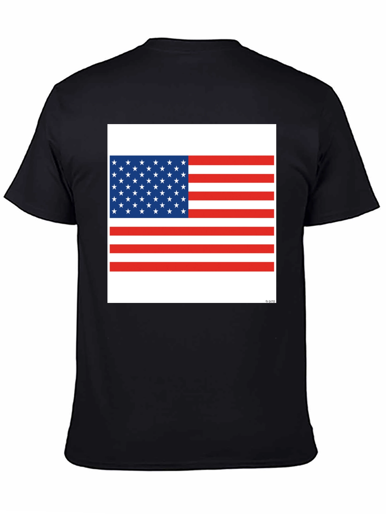 American Flag Graphic Print Black T-Shirt