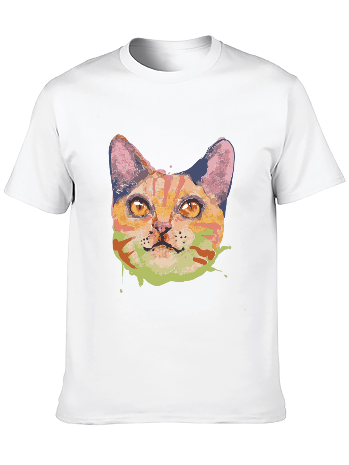 Abstract Cat Graphic Tee - Black