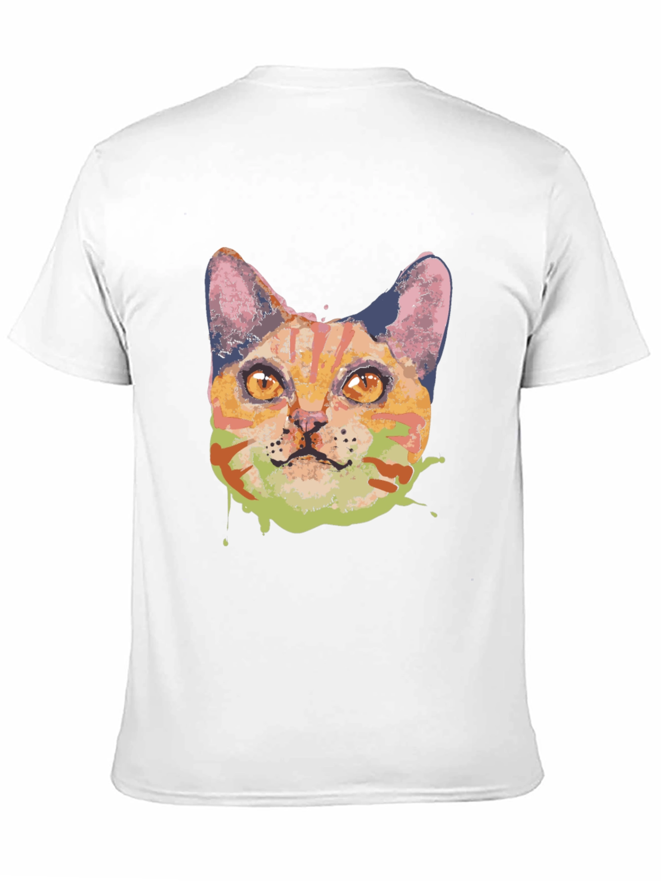 Abstract Cat Graphic Tee - Black
