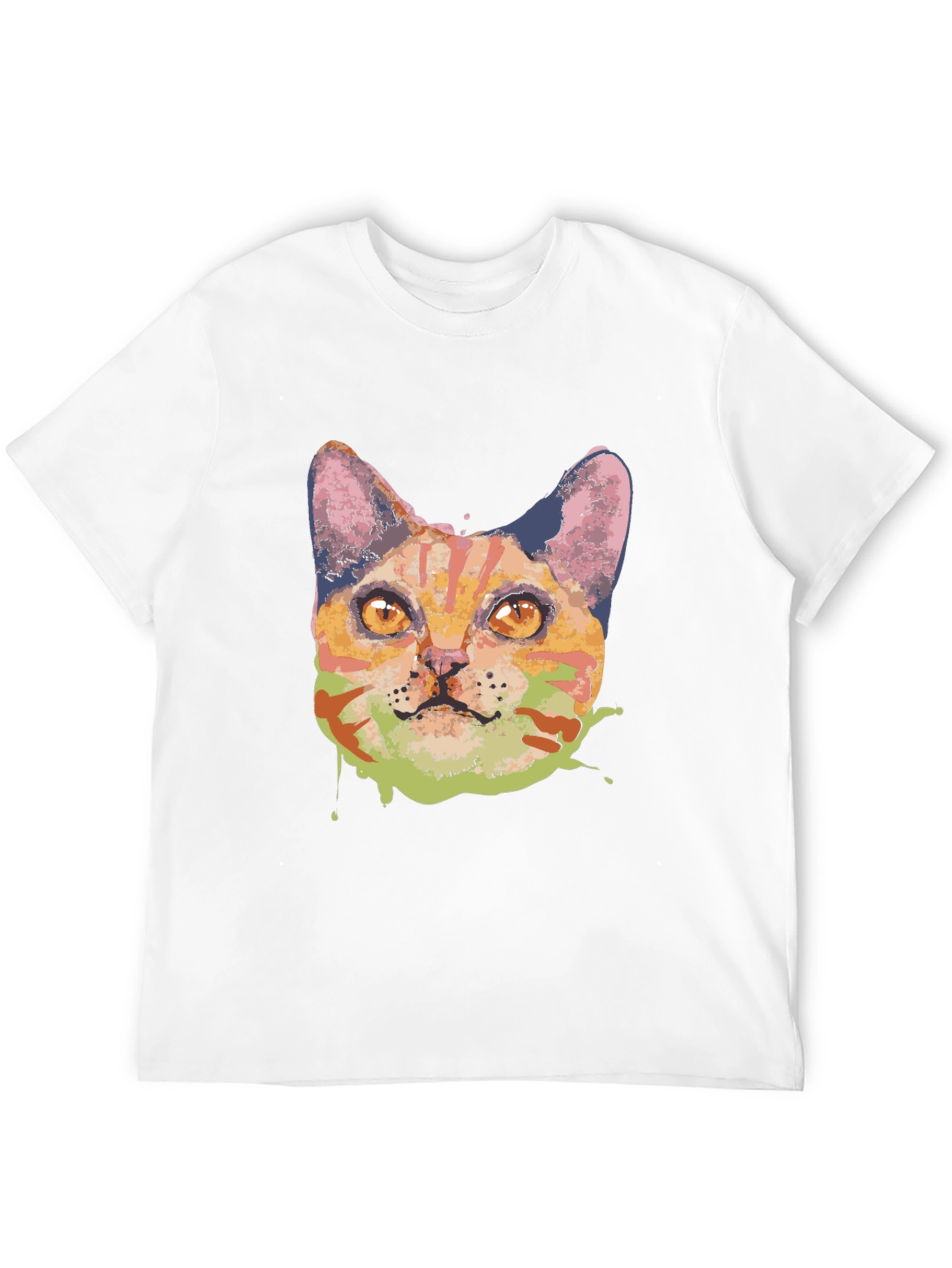Abstract Cat Graphic Tee - Black