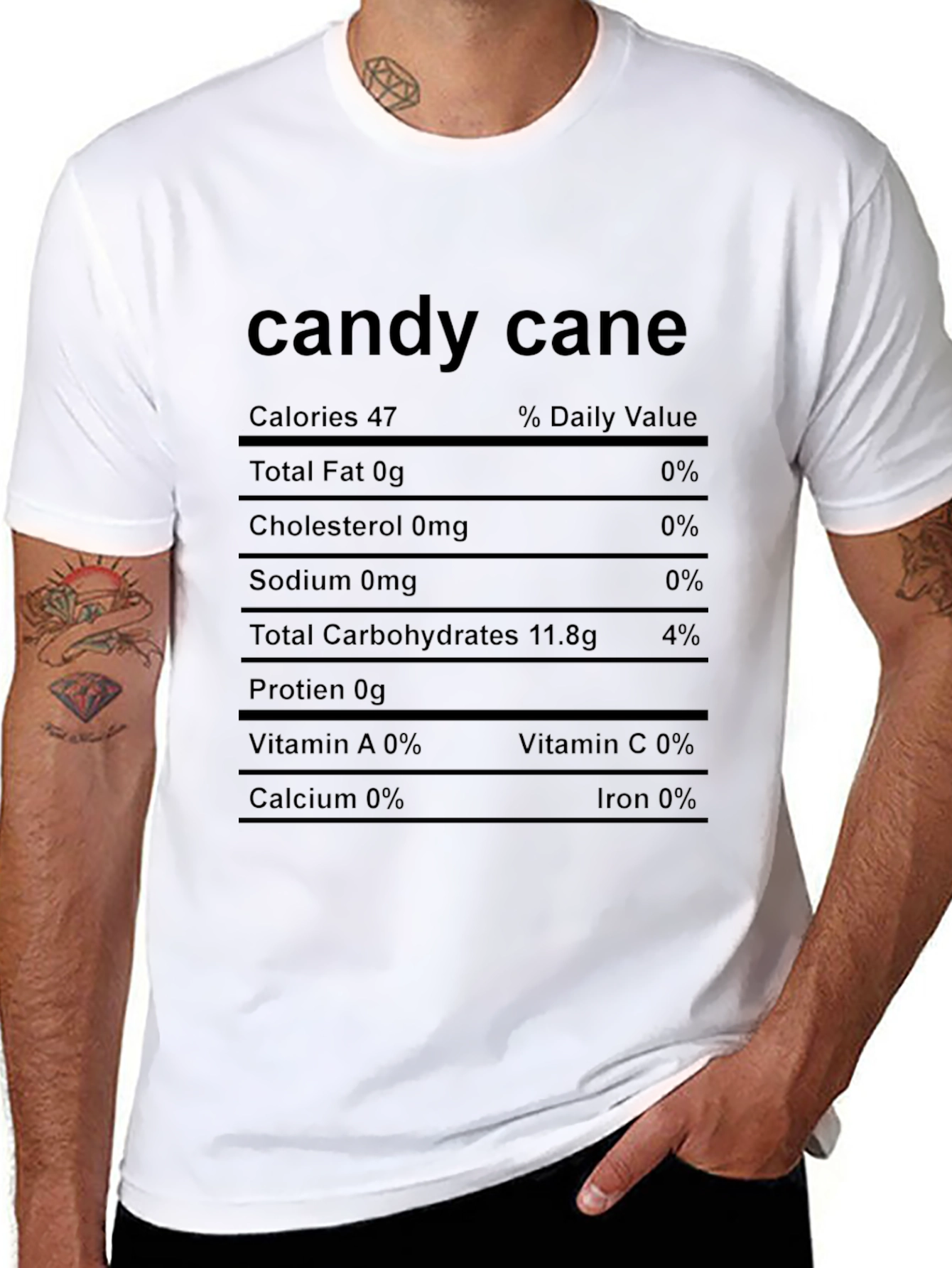Candy Cane Nutrition Facts Novelty T-Shirt