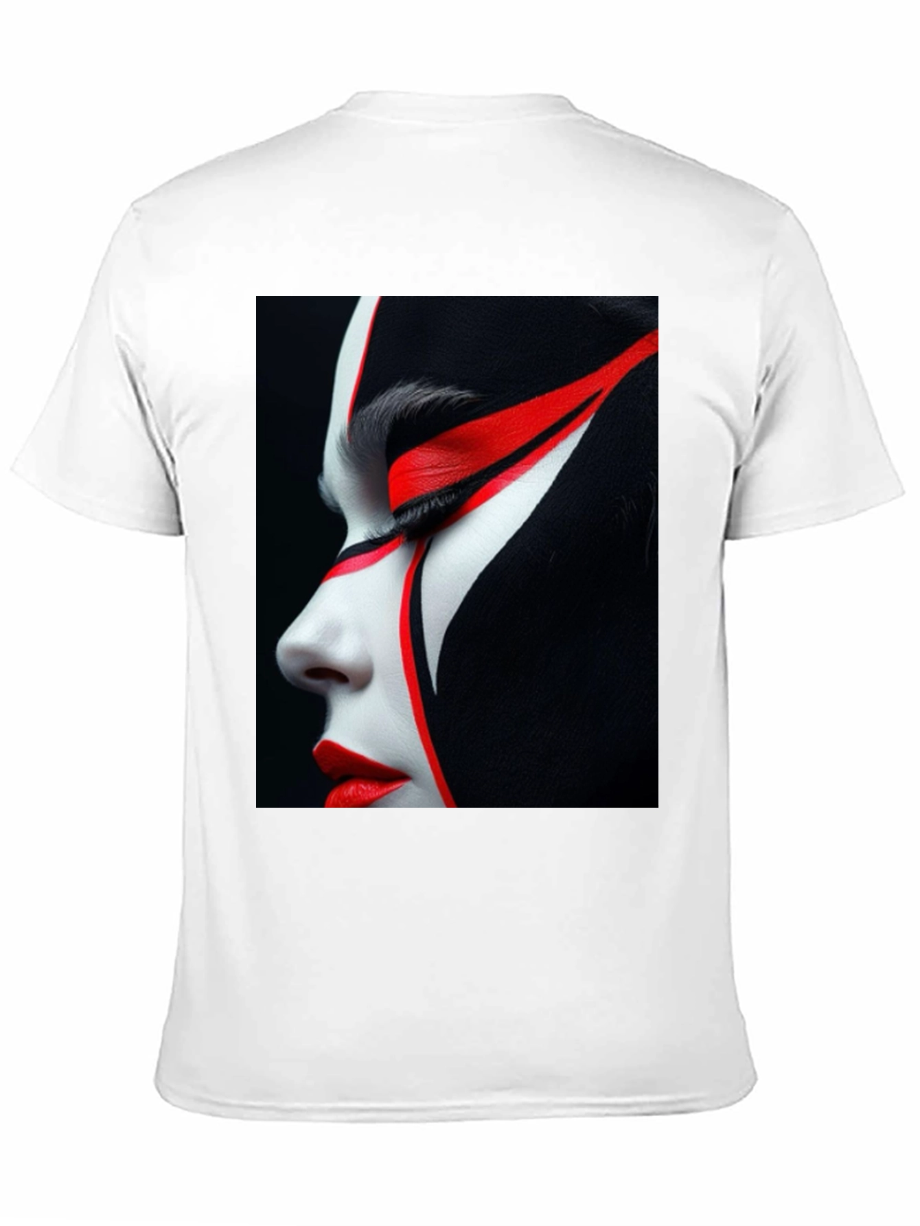 Graphic Print Tee - Red & White Face Art