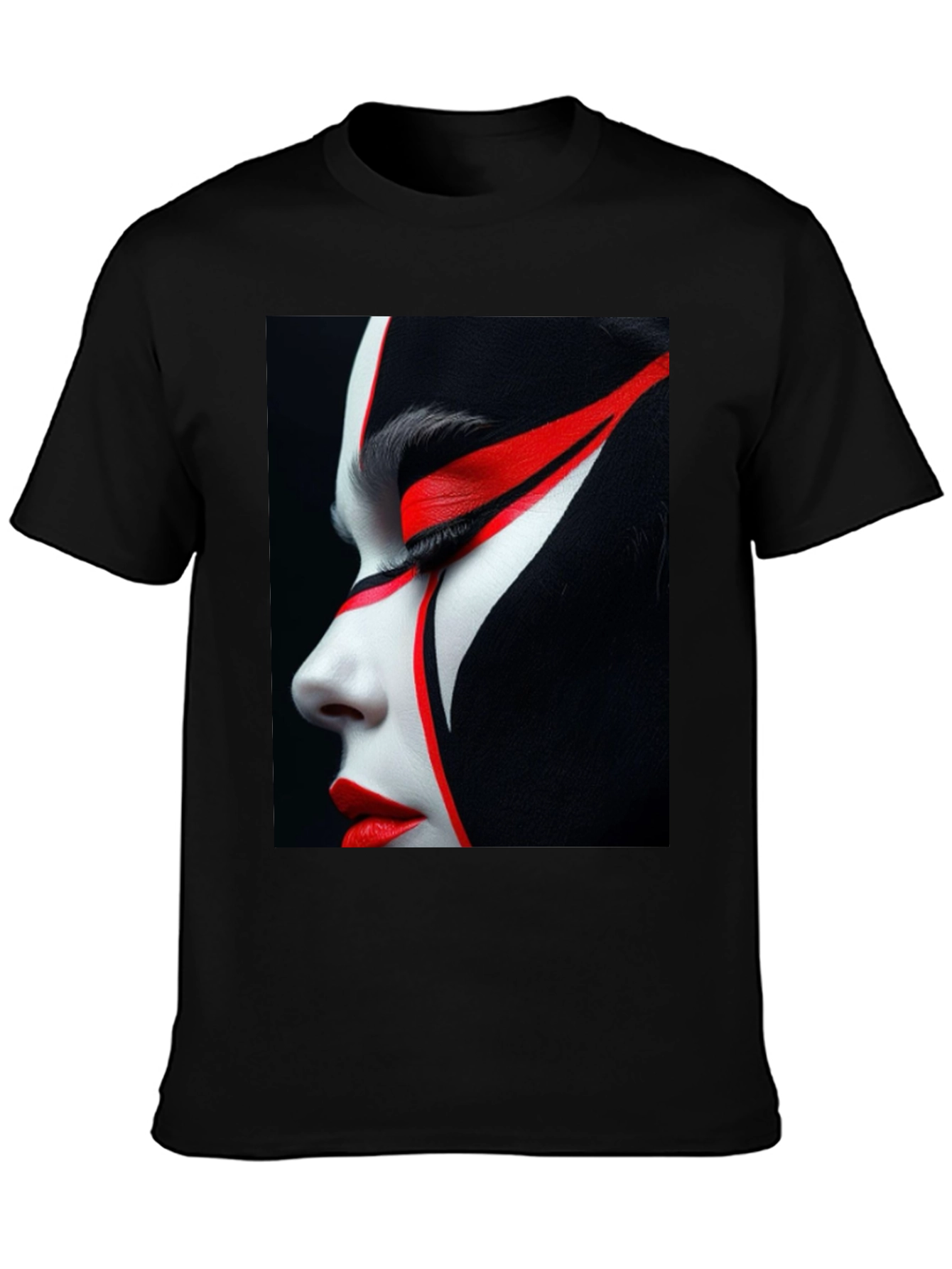 Graphic Print Tee - Red & White Face Art