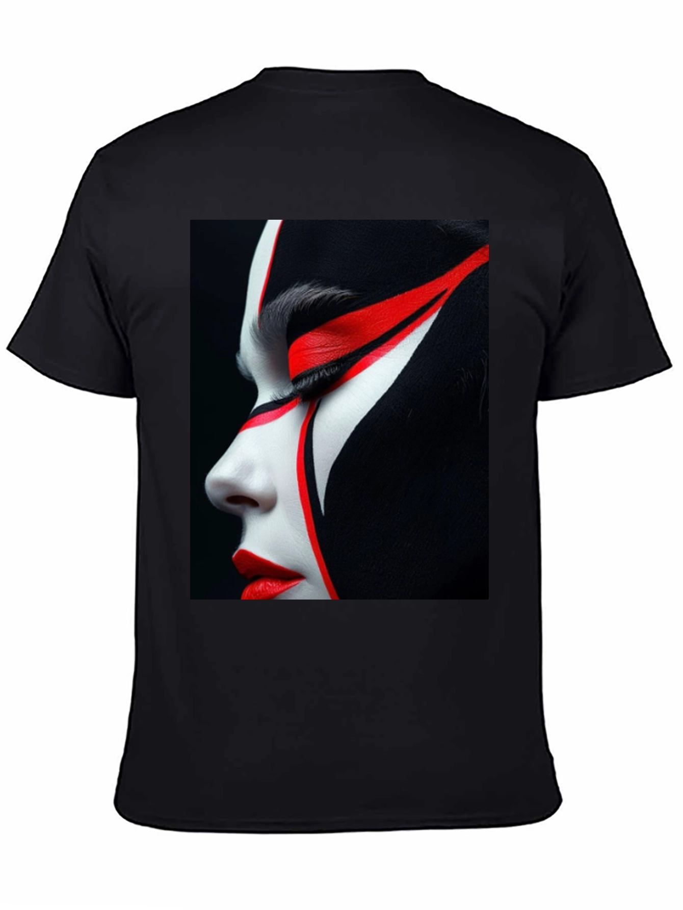 Graphic Print Tee - Red & White Face Art