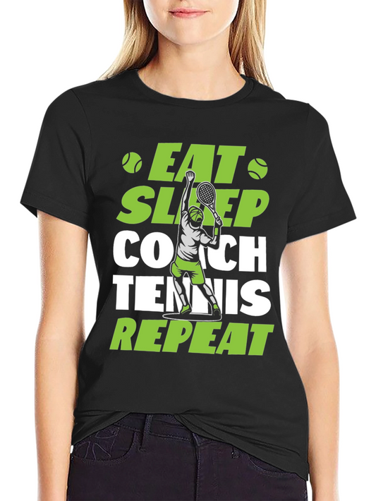 Eat Sleep Coach Tennis Repeat T-Shirt