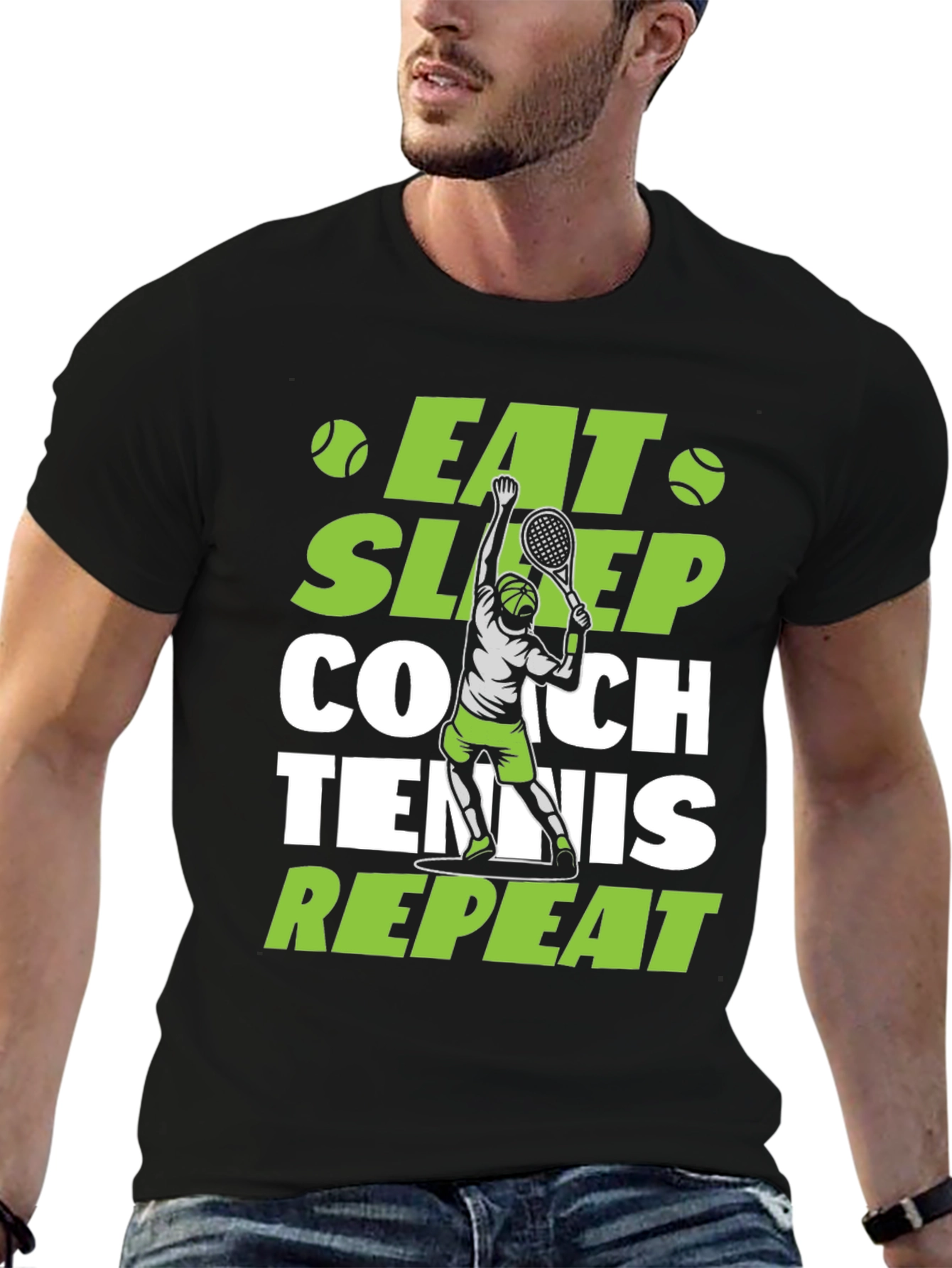 Eat Sleep Coach Tennis Repeat T-Shirt