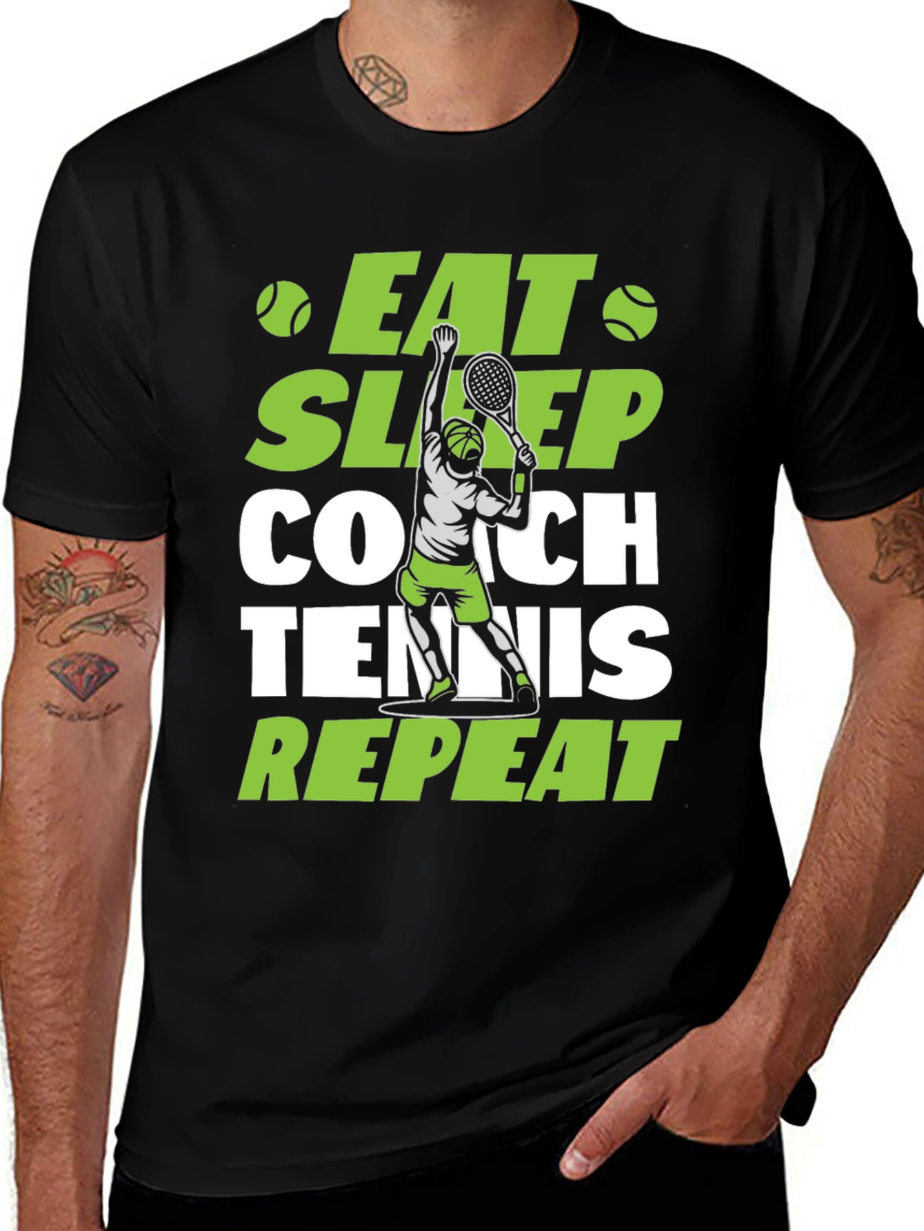 Eat Sleep Coach Tennis Repeat T-Shirt