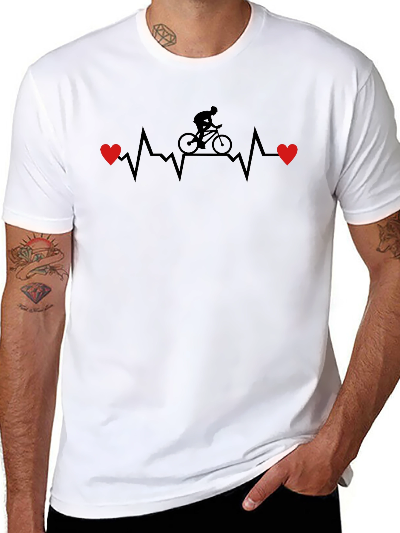 Cycling Heartbeat T-Shirt - Love to Ride!