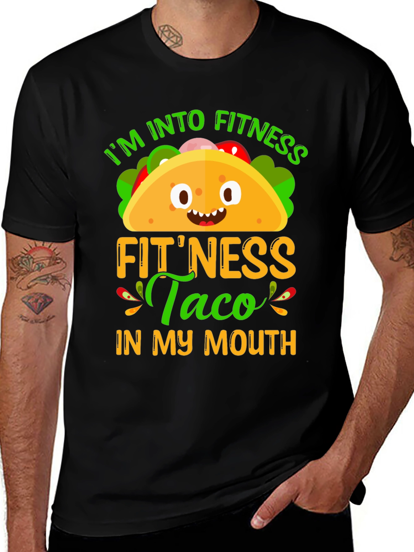 Fitness Taco Graphic T-Shirt - Humorous Foodie Tee