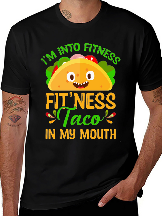 Fitness Taco Graphic T-Shirt - Humorous Foodie Tee