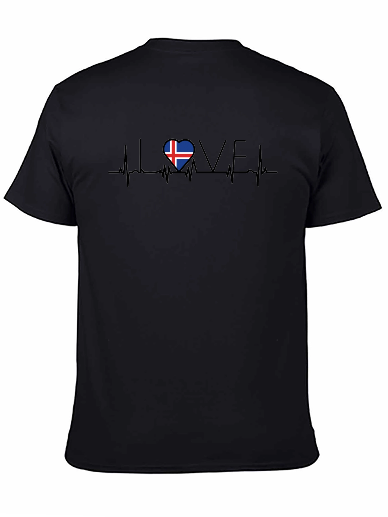 Iceland Flag Heartbeat Love Graphic Tee