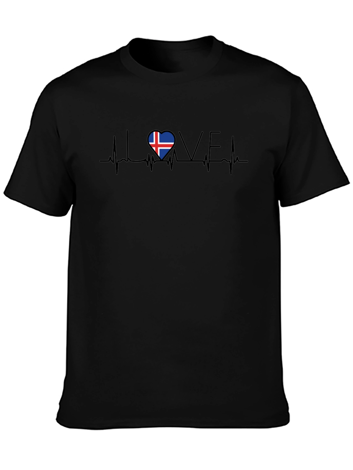 Iceland Flag Heartbeat Love Graphic Tee