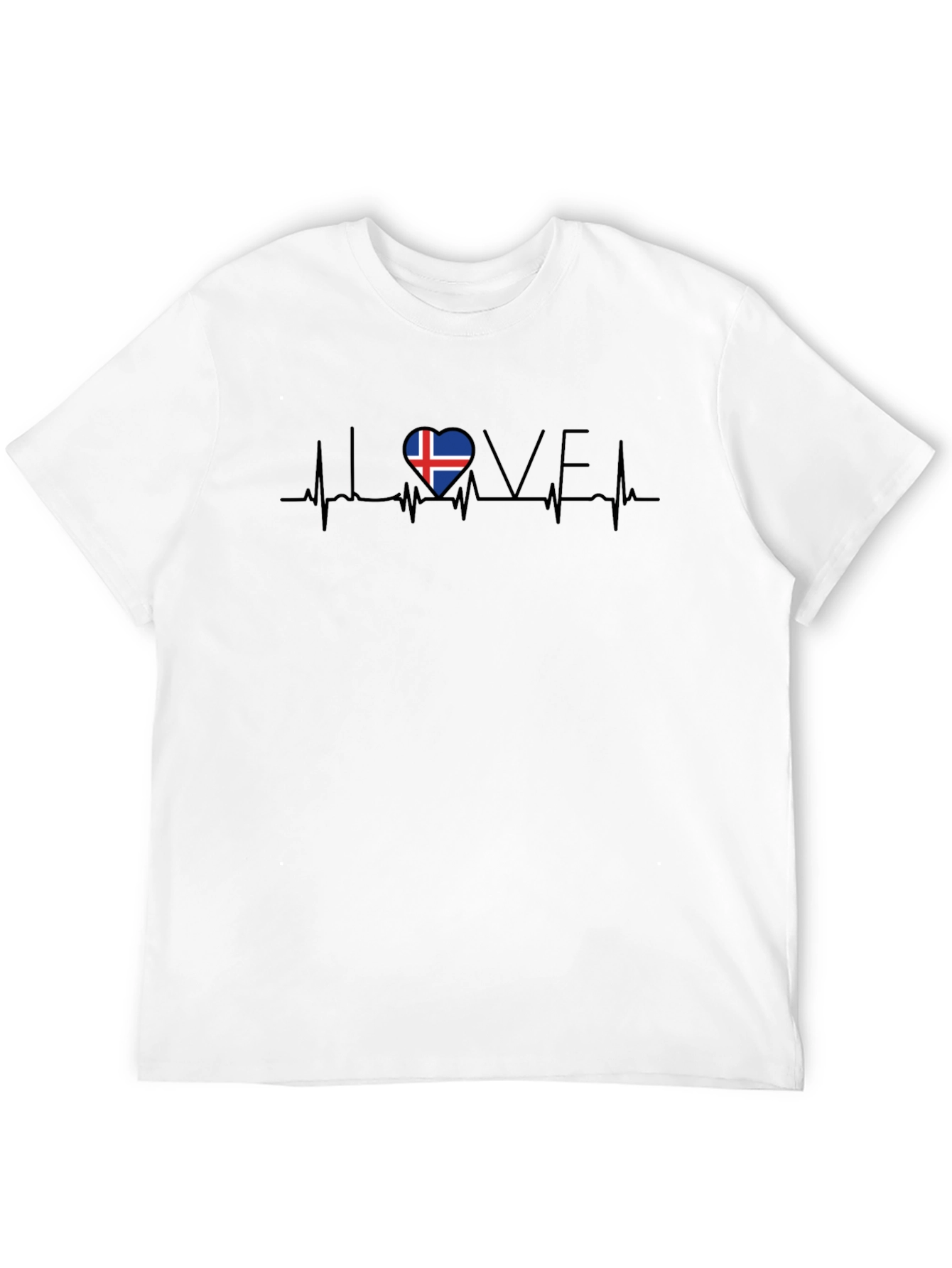 Iceland Flag Heartbeat Love Graphic Tee