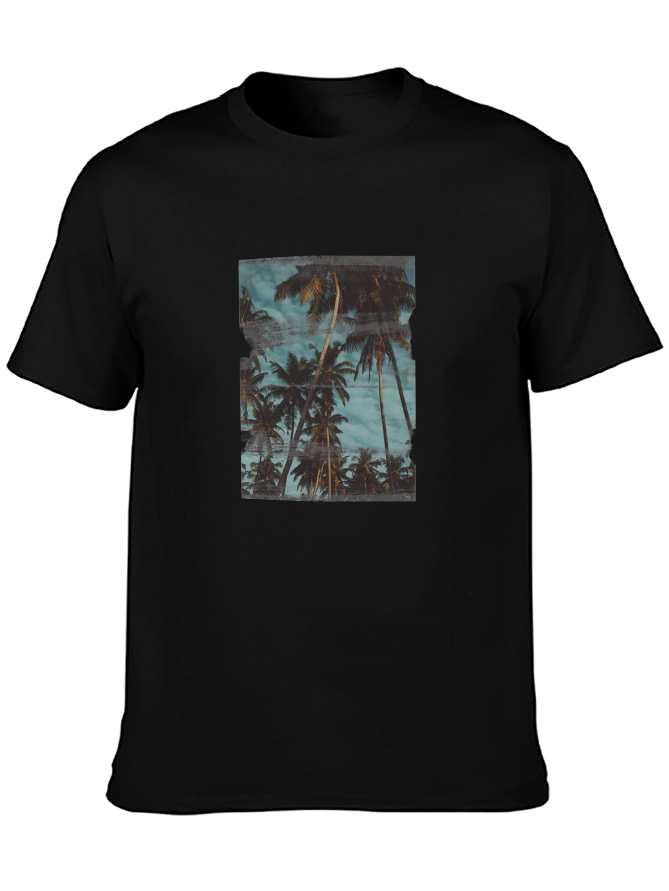 Tropical Palm Tree Graphic Black T-Shirt