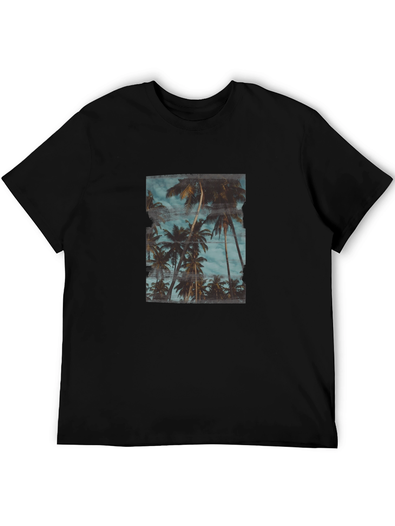 Tropical Palm Tree Graphic Black T-Shirt