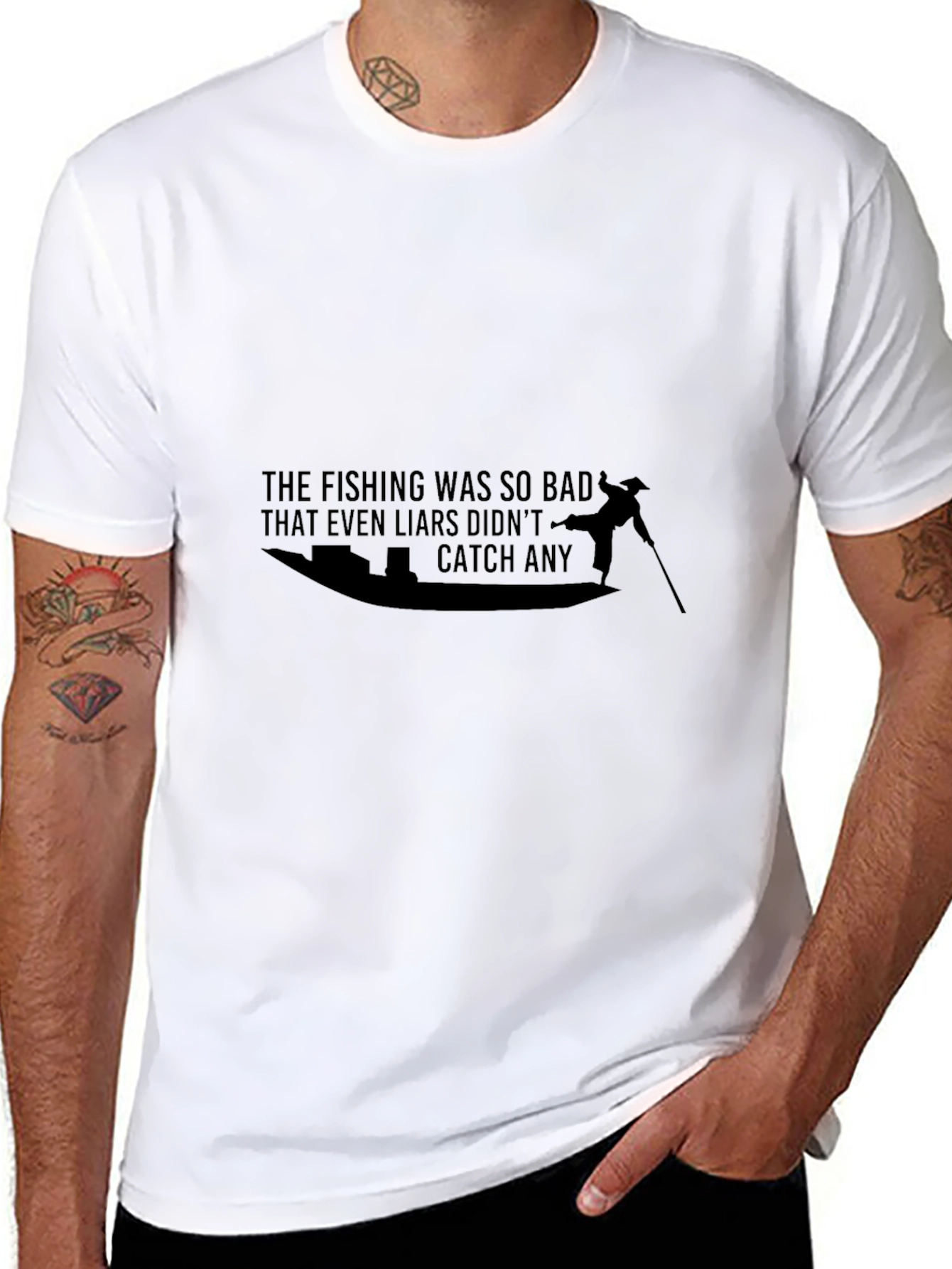 Funny Fishing T-Shirt - Even Liars Catch Nothing!