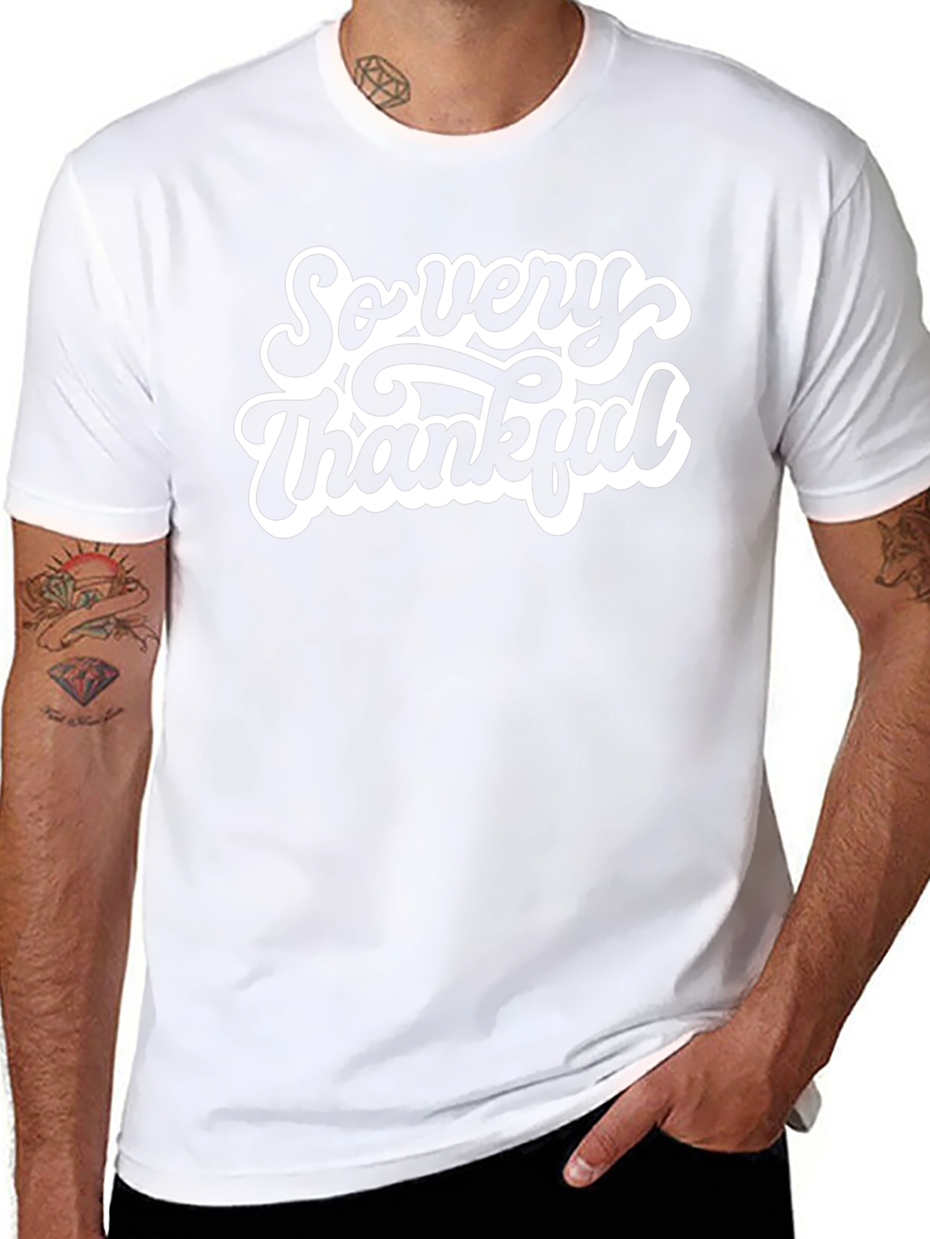 So Very Thankful Black Graphic T-Shirt