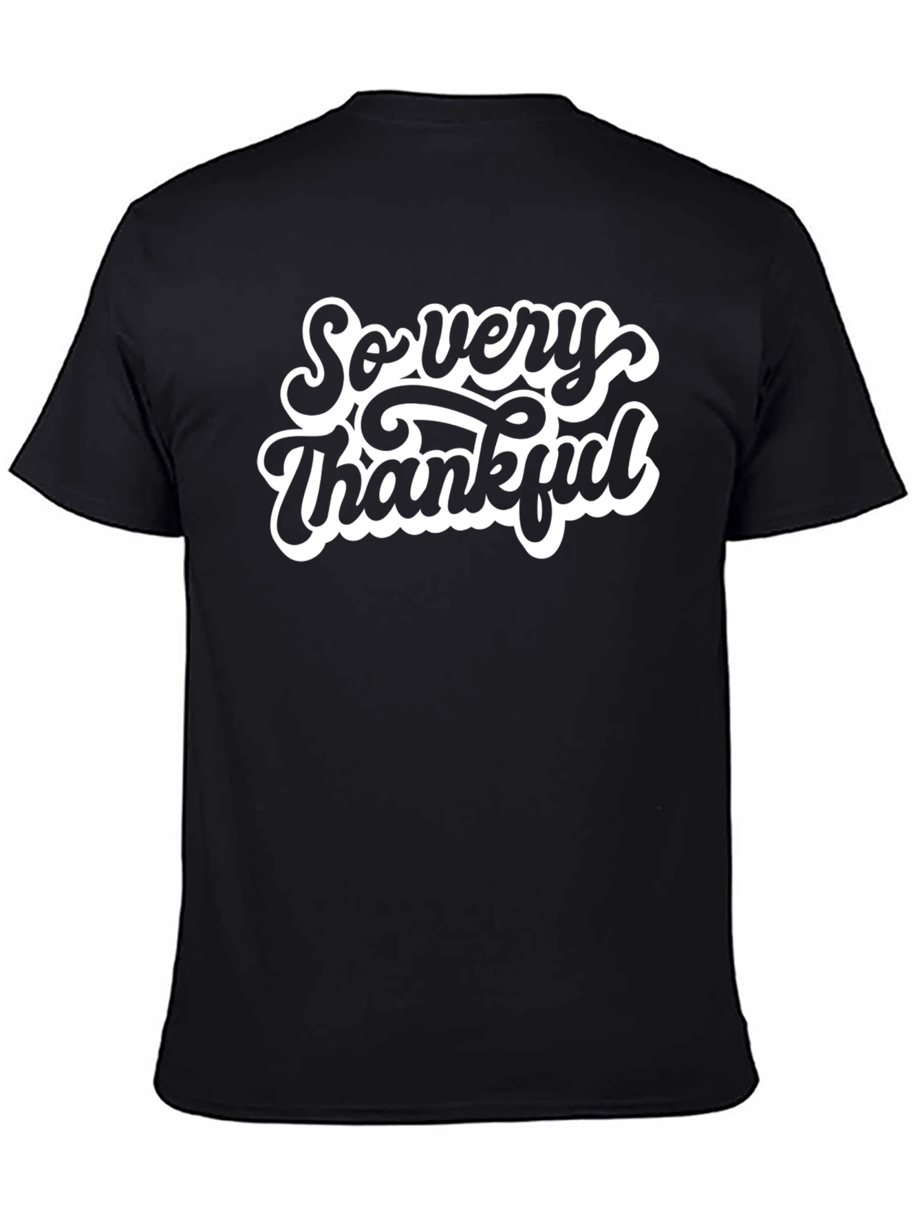 So Very Thankful Black Graphic T-Shirt