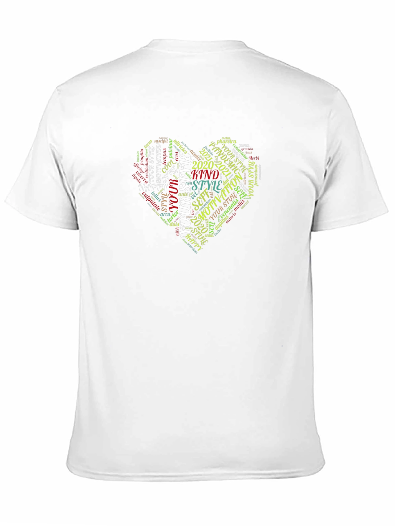 Trendy Word Art Heart Graphic Tee - Black