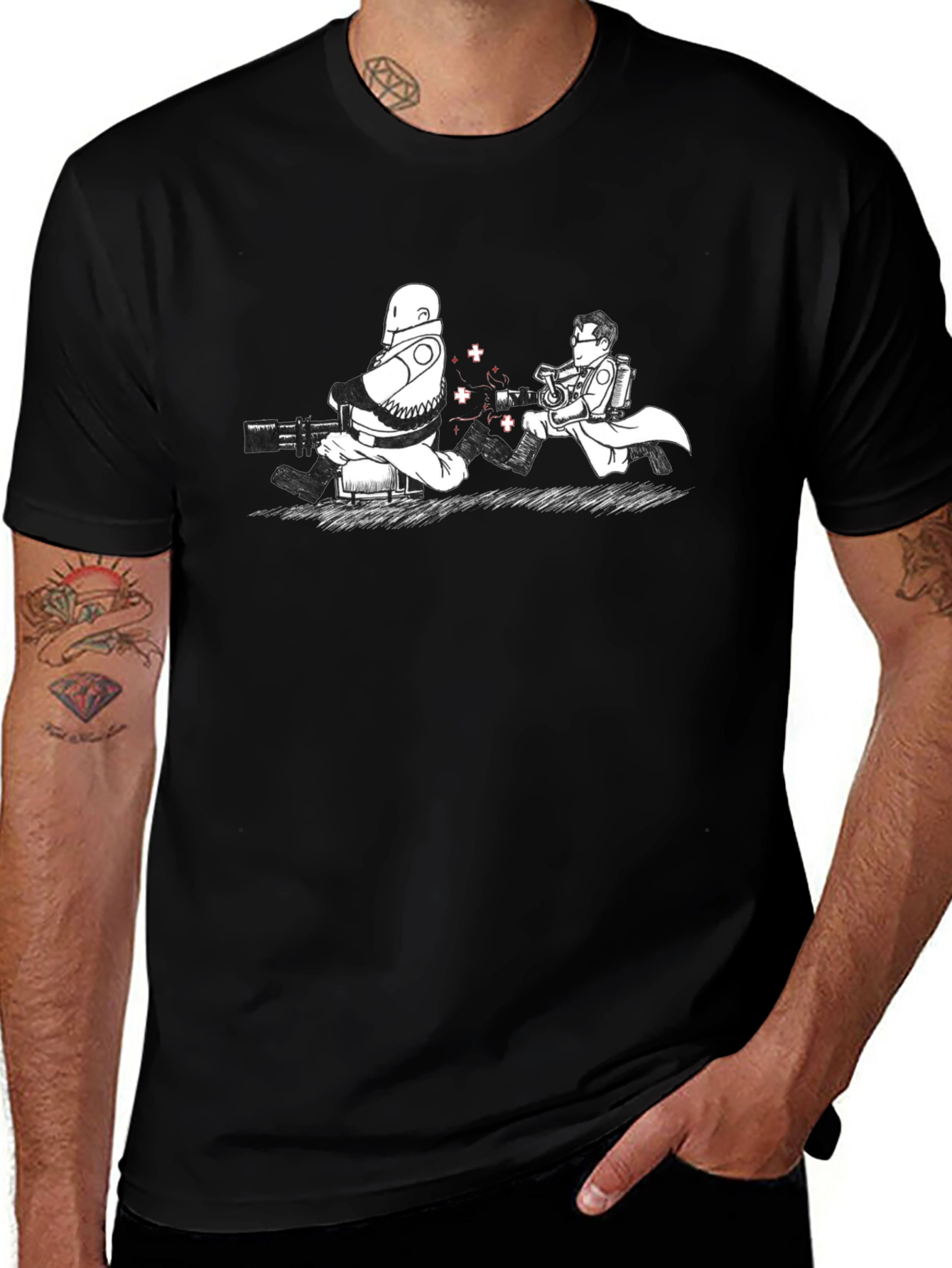 Scientist and Soldier Black T-Shirt