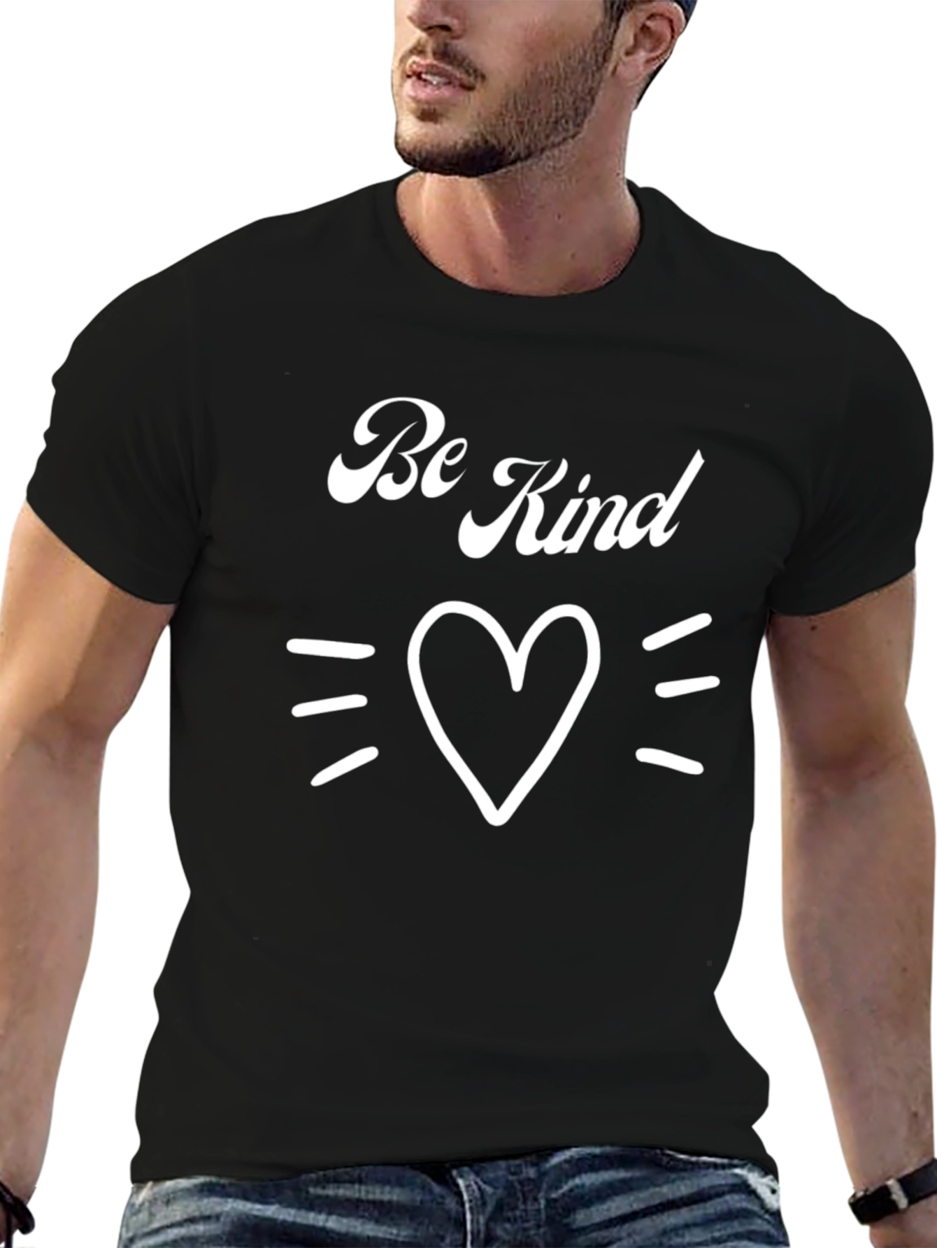 Be Kind Heart Graphic Tee - Black