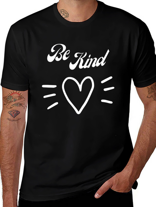 Be Kind Heart Graphic Tee - Black