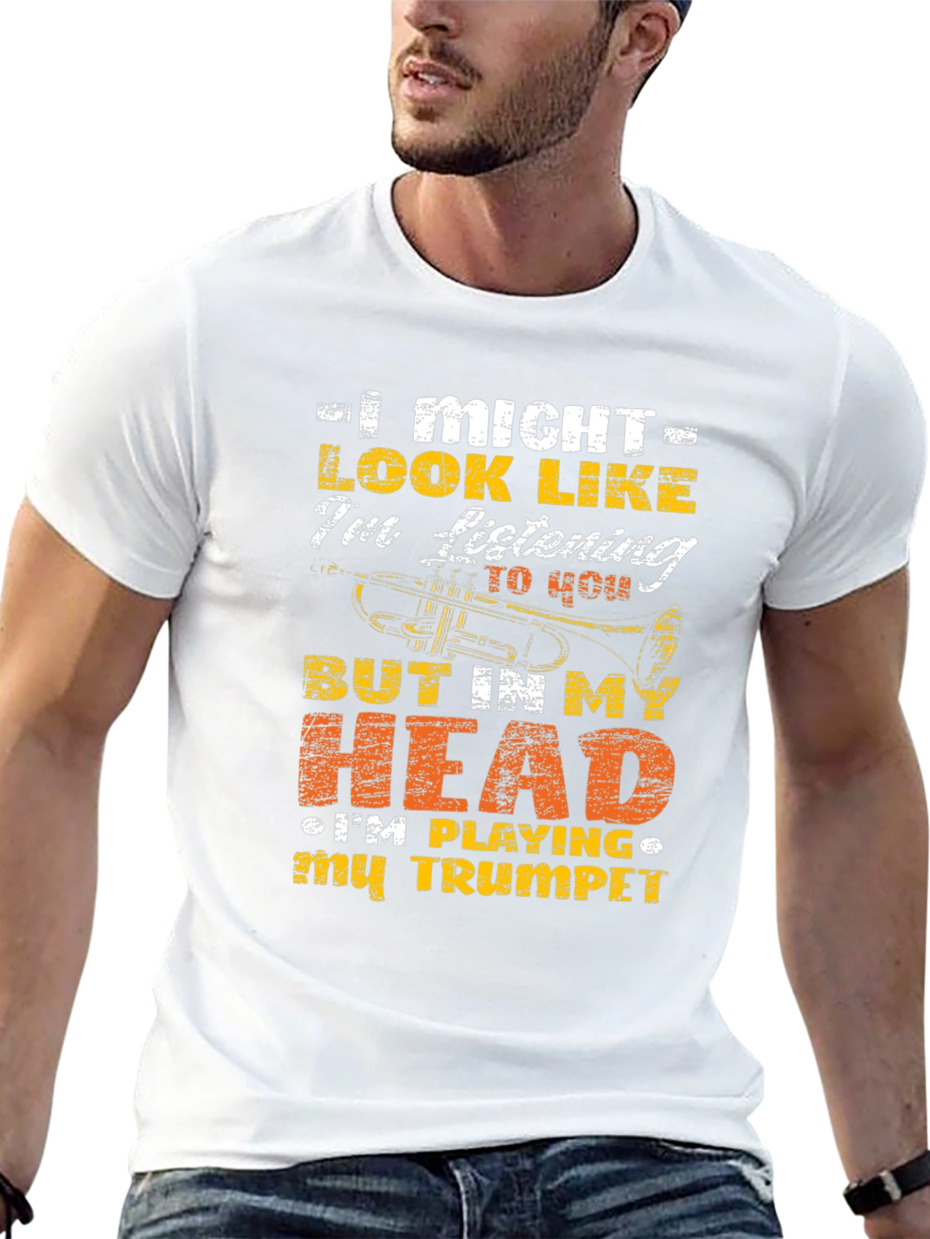 Trumpet Player Graphic Tee - Musical Humor T-Shirt