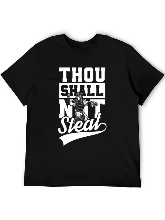 Thou Shalt Not Steal Funny Baseball Catcher T-Shirt