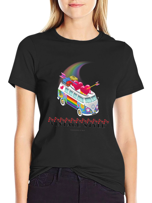 Vintage Style Bus Tee - Valentines Day Design