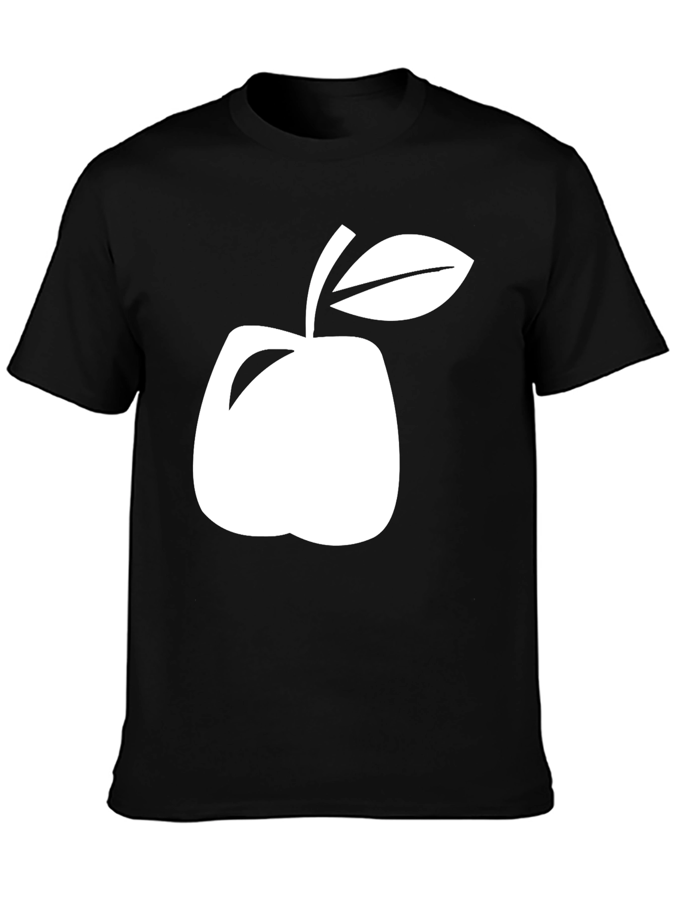 Minimalist Apple Graphic Black T-Shirt