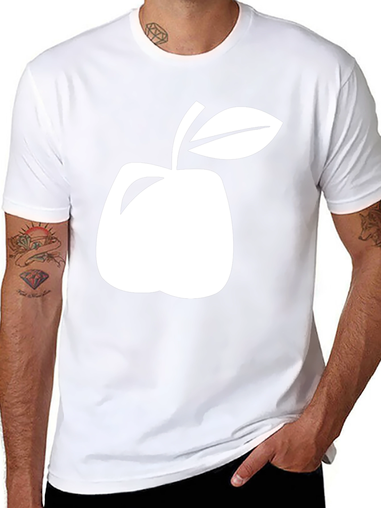 Minimalist Apple Graphic Black T-Shirt