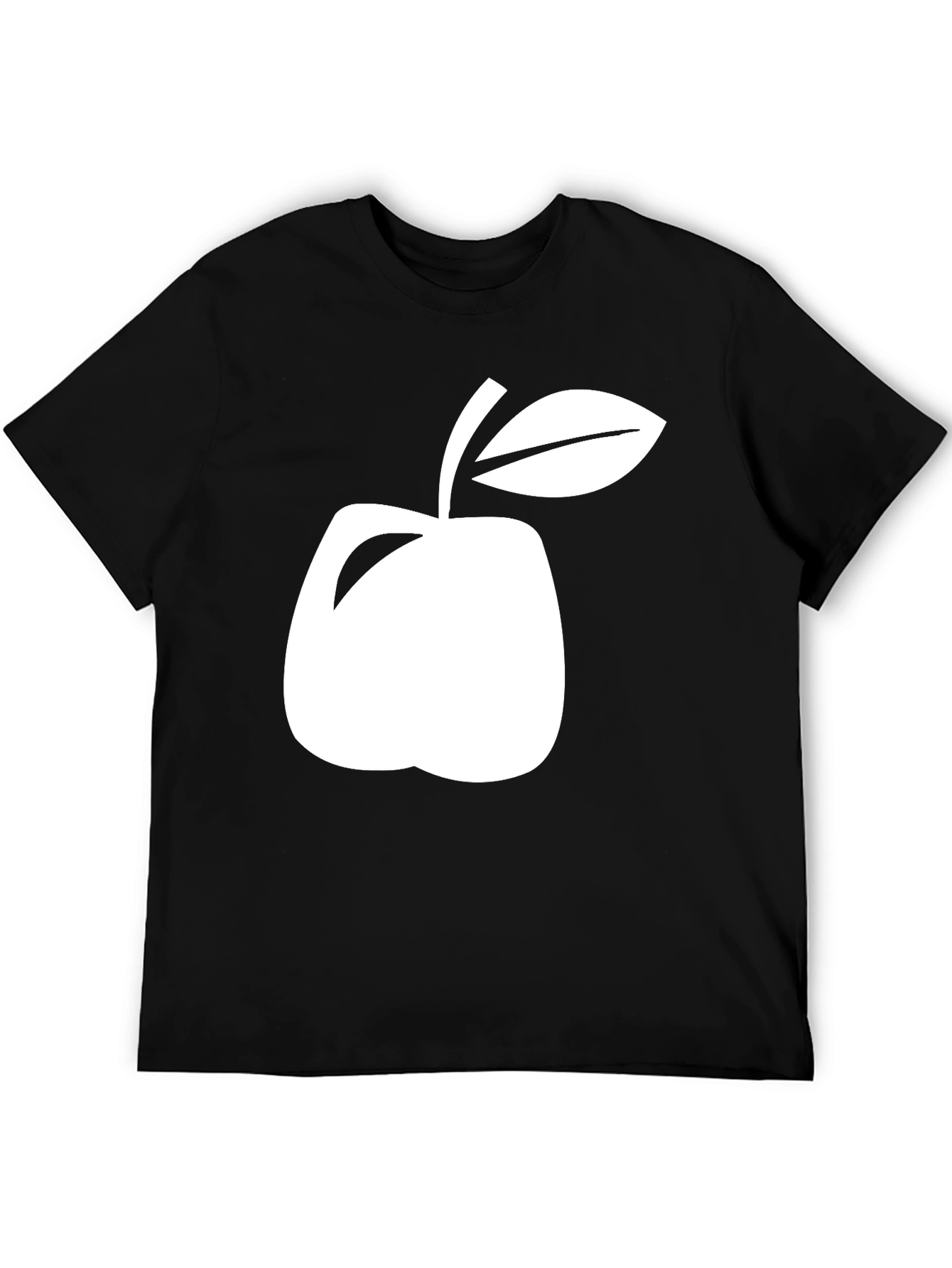 Minimalist Apple Graphic Black T-Shirt
