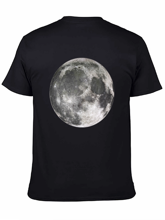 Moon Graphic T-Shirt - Black Cotton Lunar Tee