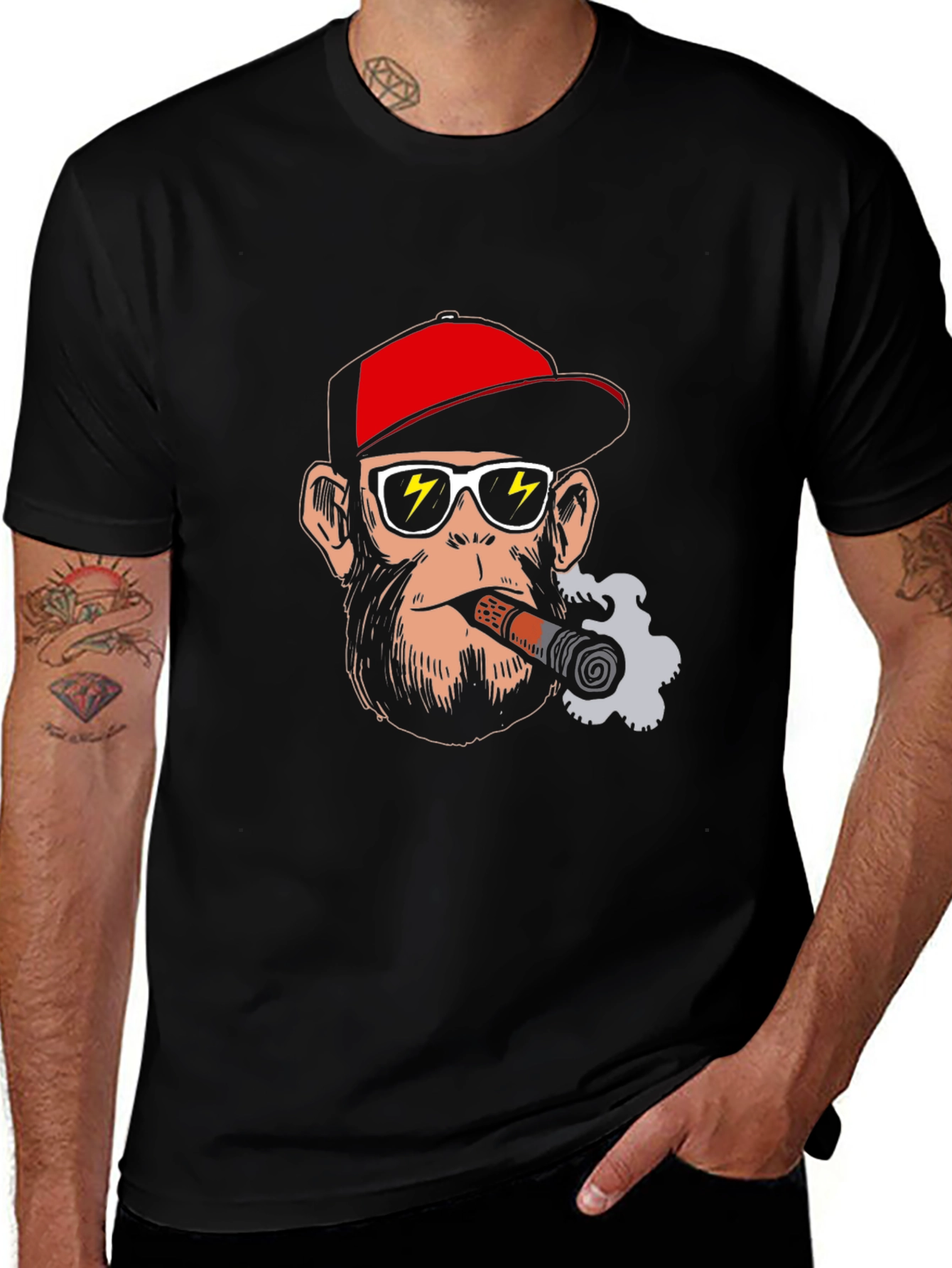 Cool Ape T-Shirt - Cigar Smoking Monkey Graphic Tee