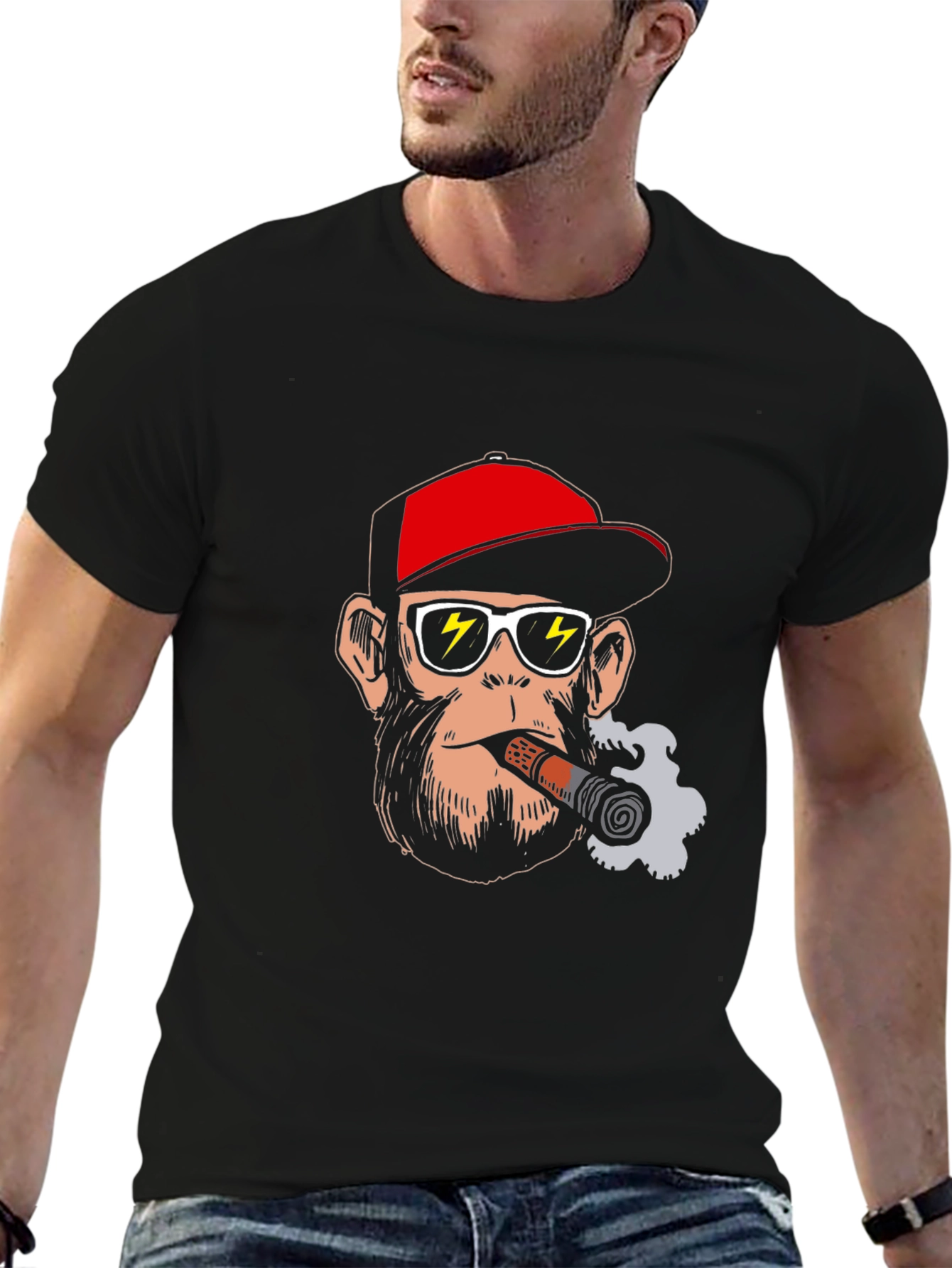 Cool Ape T-Shirt - Cigar Smoking Monkey Graphic Tee