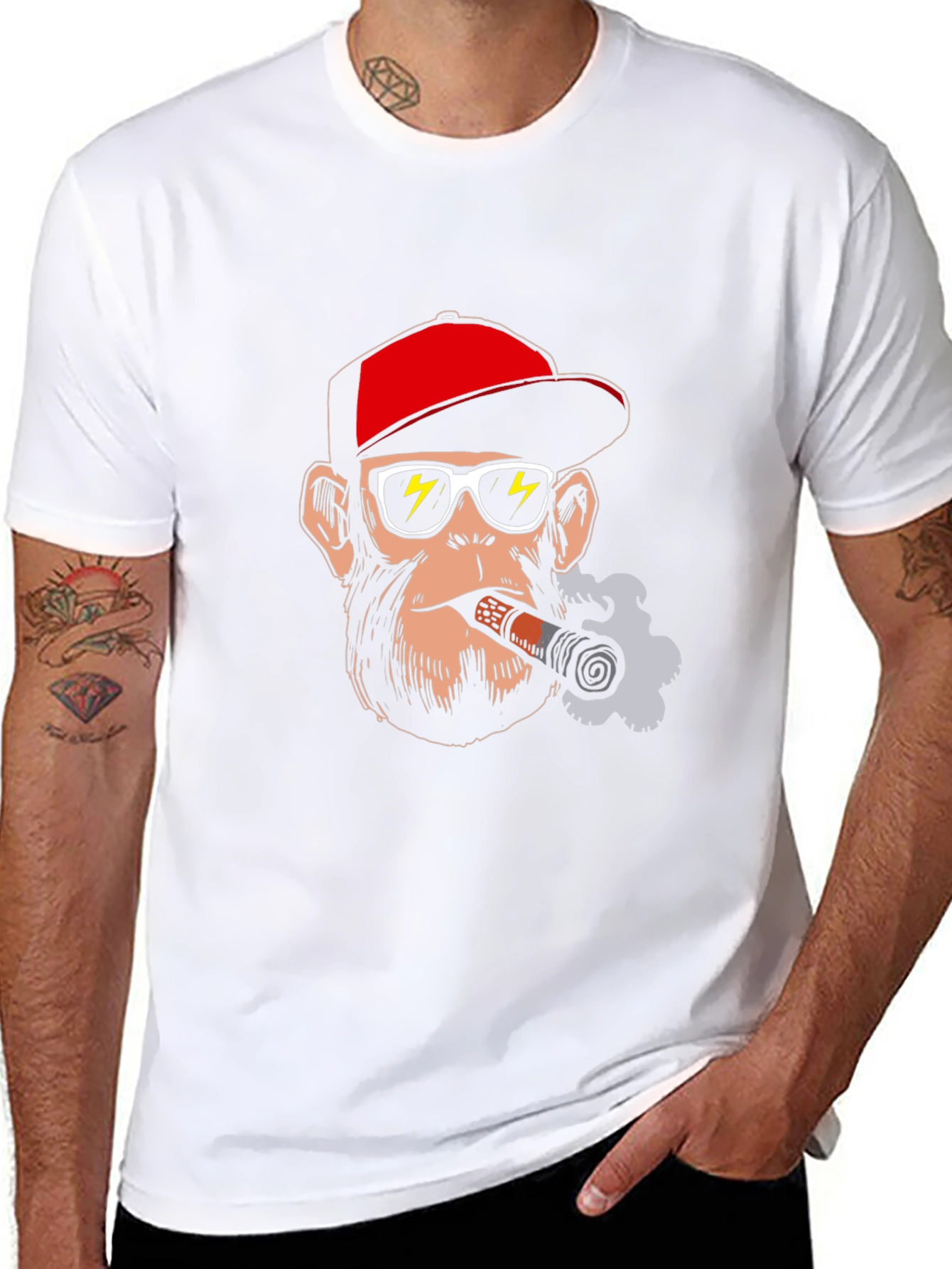 Cool Ape T-Shirt - Cigar Smoking Monkey Graphic Tee